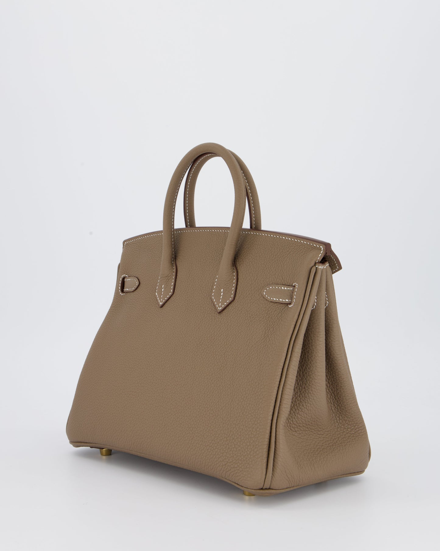 *RARE* Hermes Birkin 25 Retourne Bag in Etoupe Togo Leather with Gold Hardware