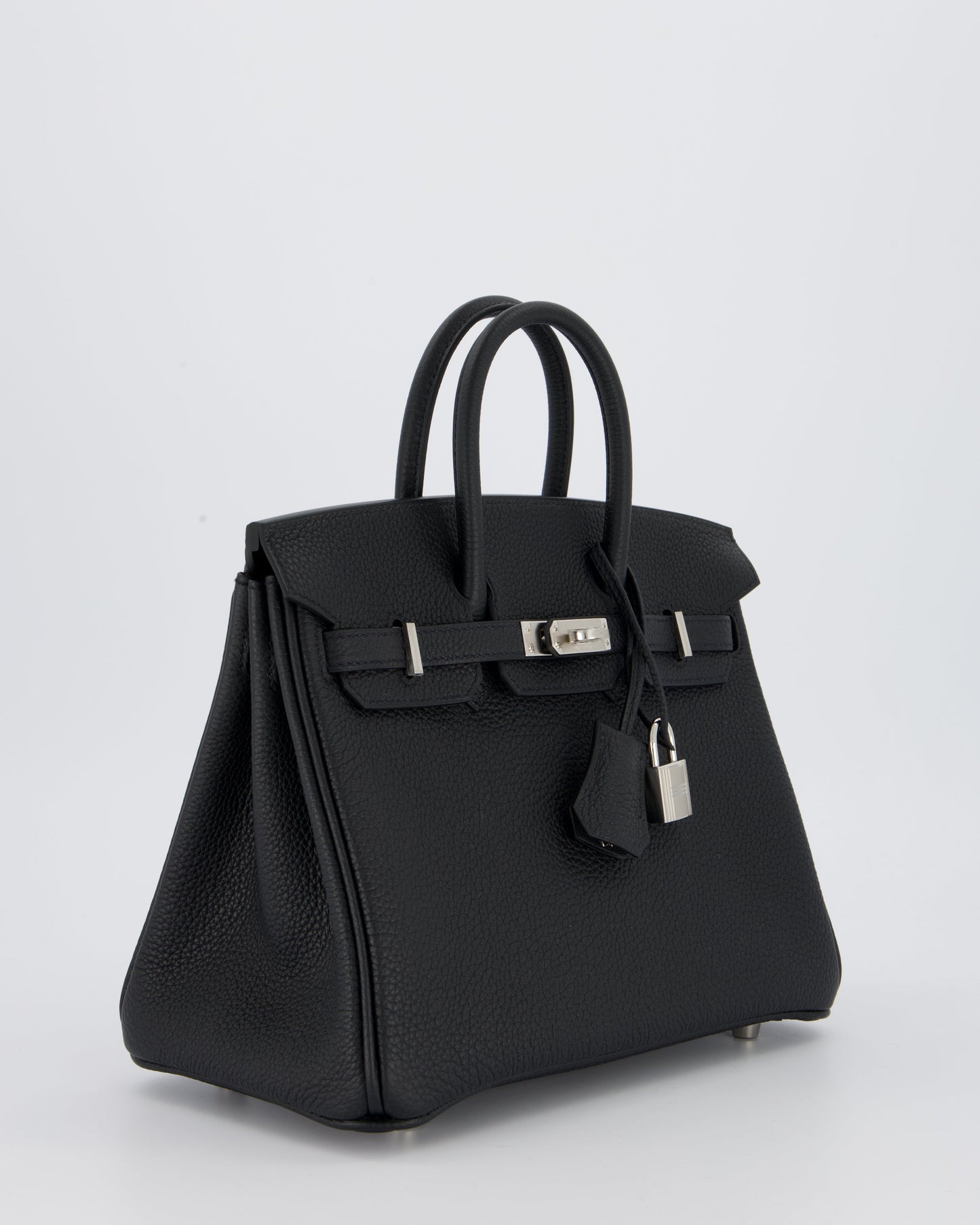 *VERY RARE* Hermes Birkin 25 Retourne Bag in Noir Togo Leather with Palladium Hardware
