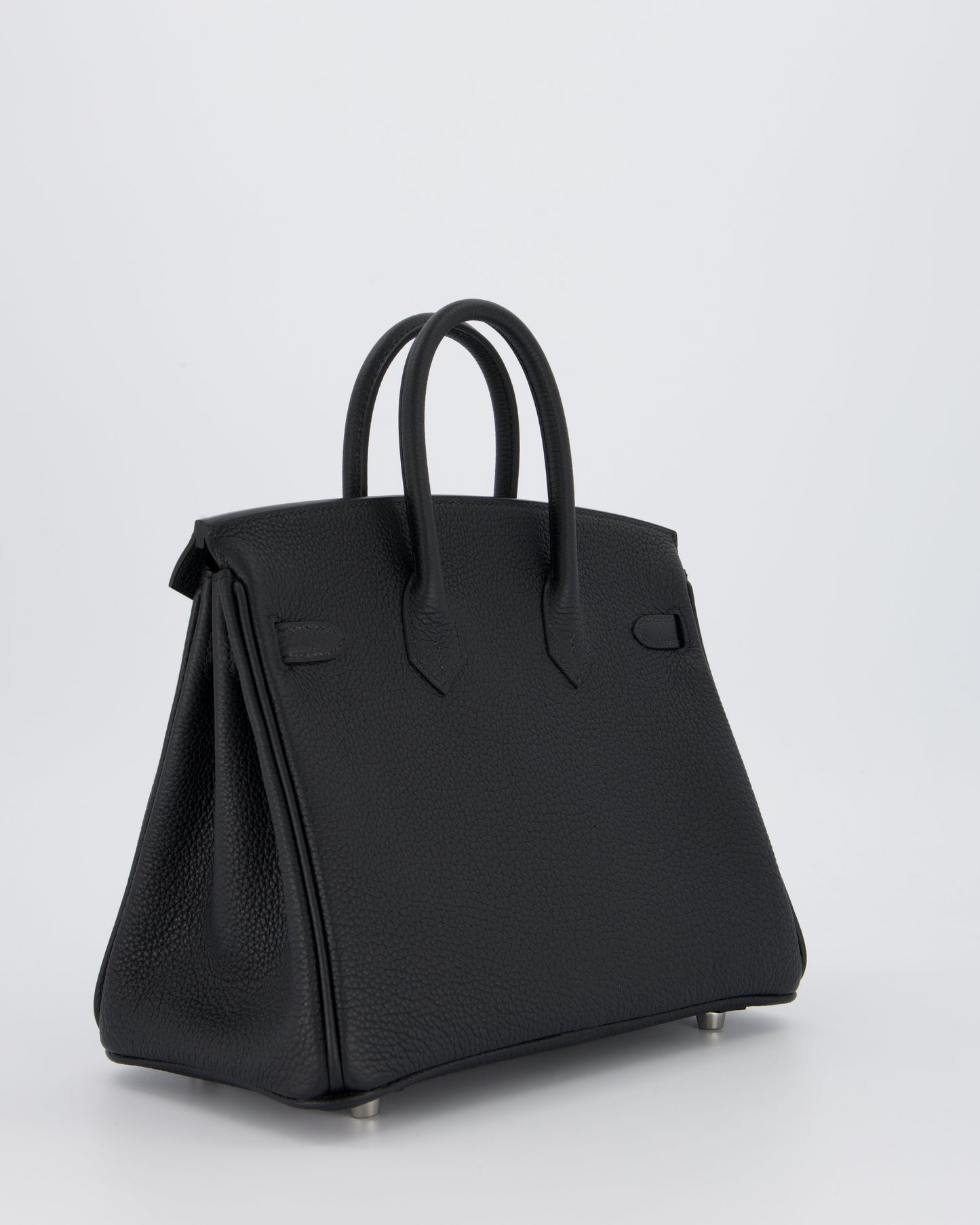 *VERY RARE* Hermes Birkin 25 Retourne Bag in Noir Togo Leather with Palladium Hardware