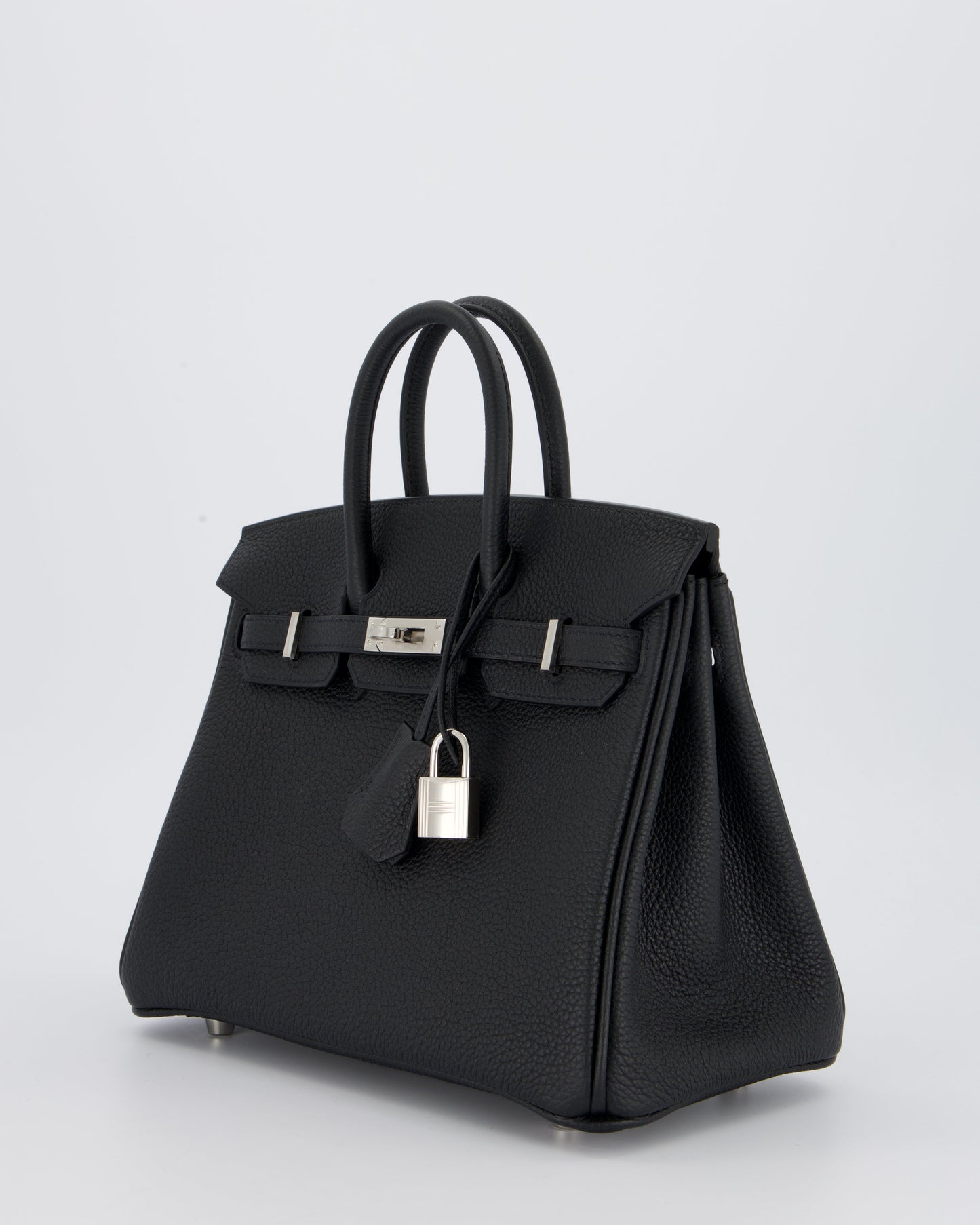 *VERY RARE* Hermes Birkin 25 Retourne Bag in Noir Togo Leather with Palladium Hardware