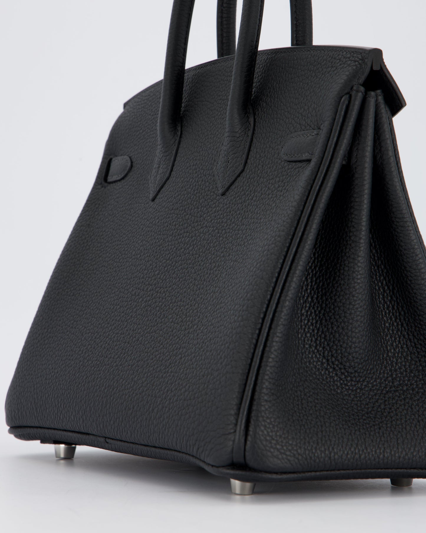 *VERY RARE* Hermes Birkin 25 Retourne Bag in Noir Togo Leather with Palladium Hardware