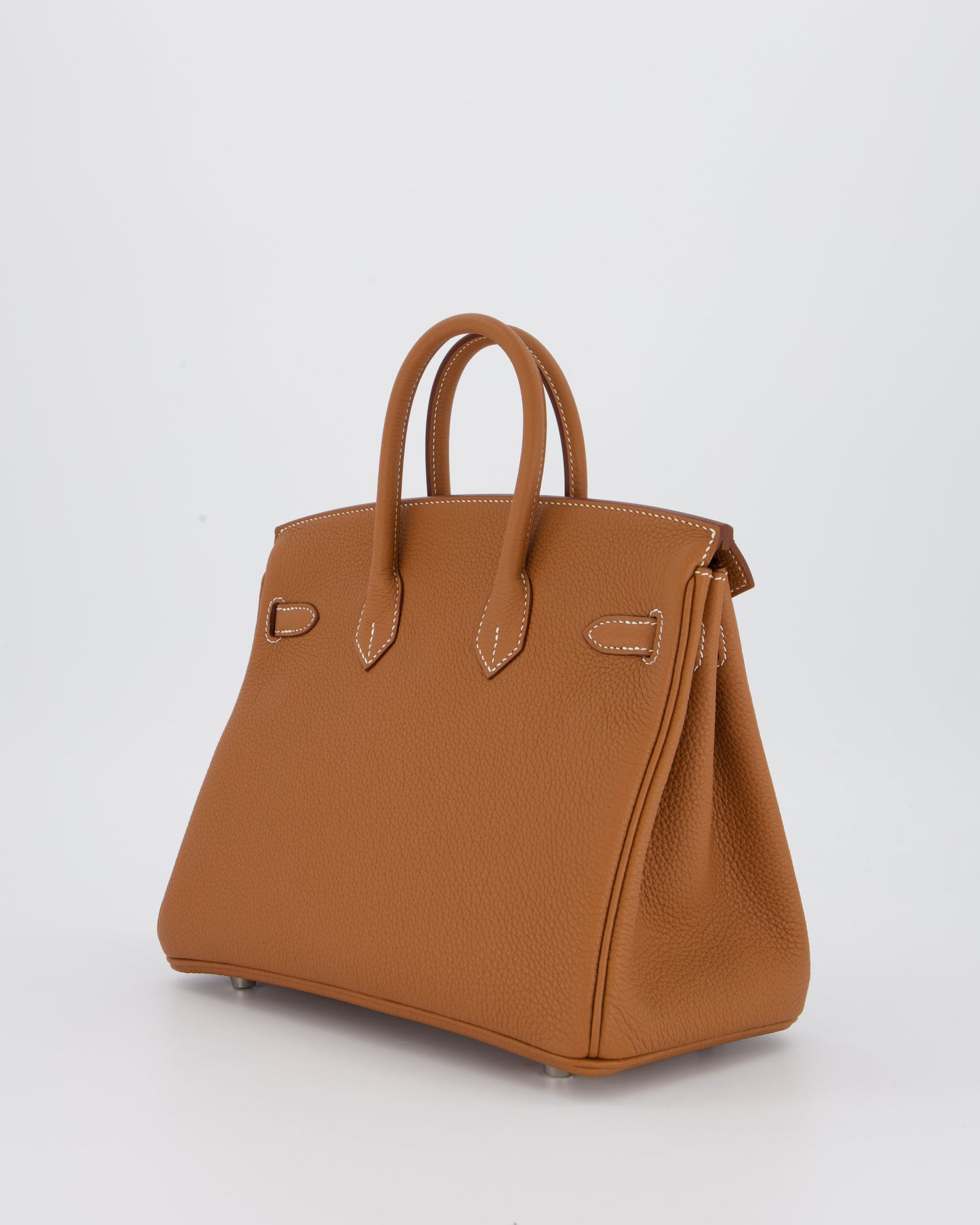 Hermes Birkin 25 Retourne Bag in Gold Togo Leather with Palladium Hardware