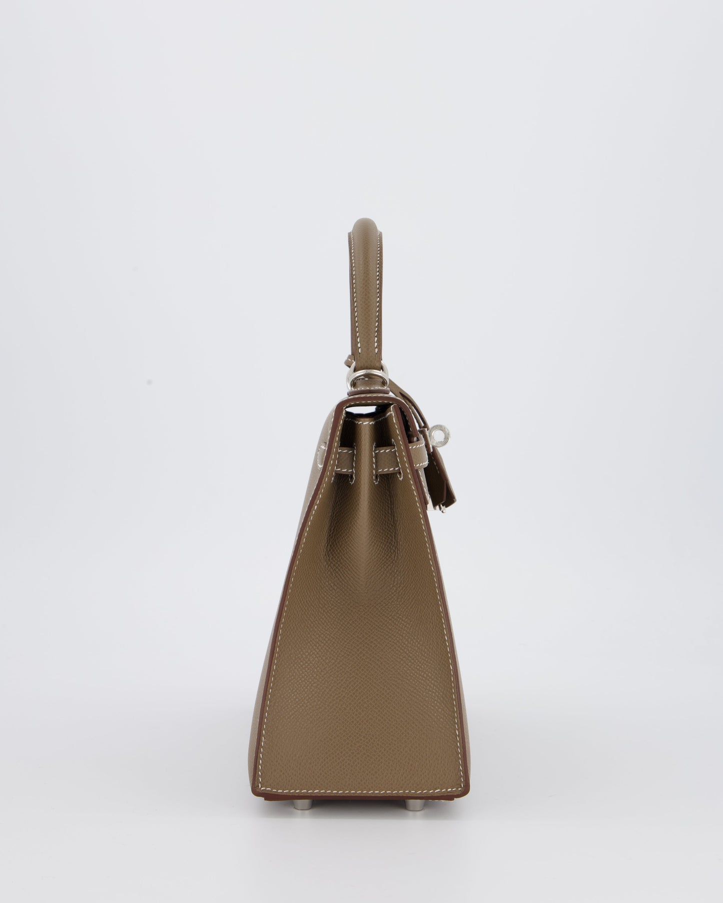 Hermes Kelly 25 Sellier Bag in Etoupe Epsom Leather with Palladium Hardware