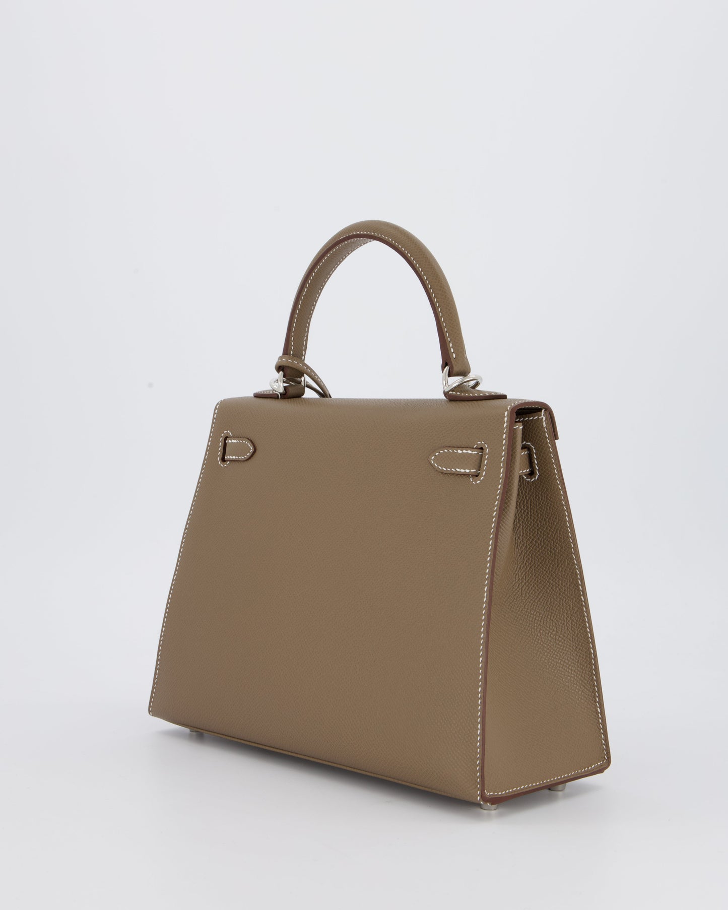 Hermes Kelly 25 Sellier Bag in Etoupe Epsom Leather with Palladium Hardware