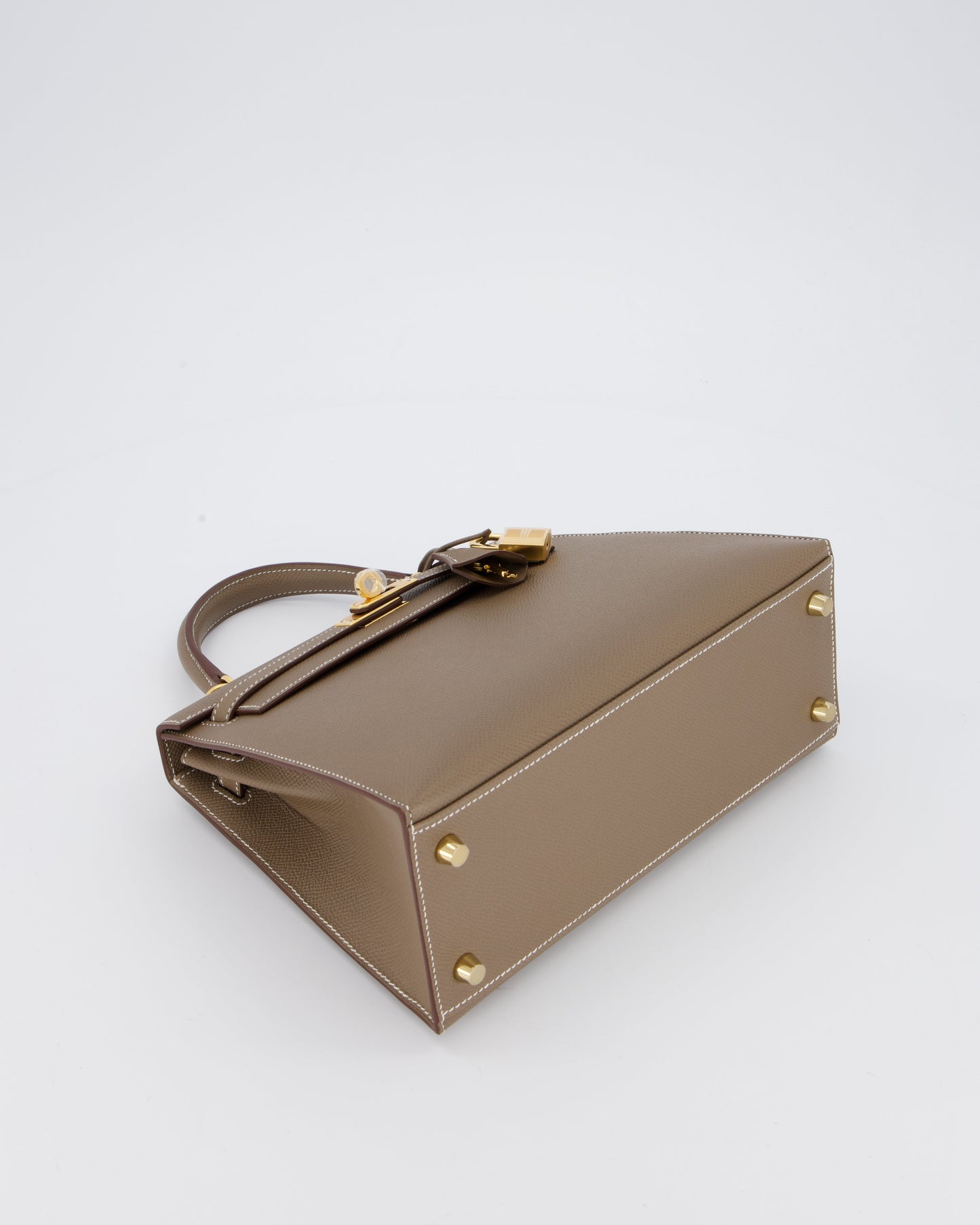 Hermes Kelly 25 Sellier in Etoupe Epsom Leather with Gold Hardware