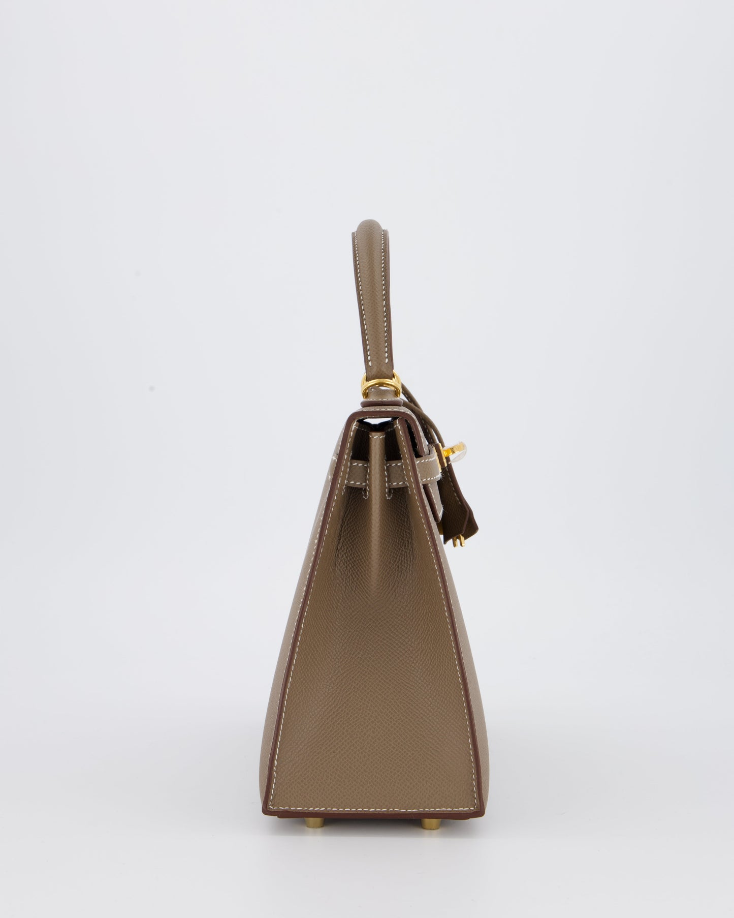 Hermes Kelly 25 Sellier in Etoupe Epsom Leather with Gold Hardware
