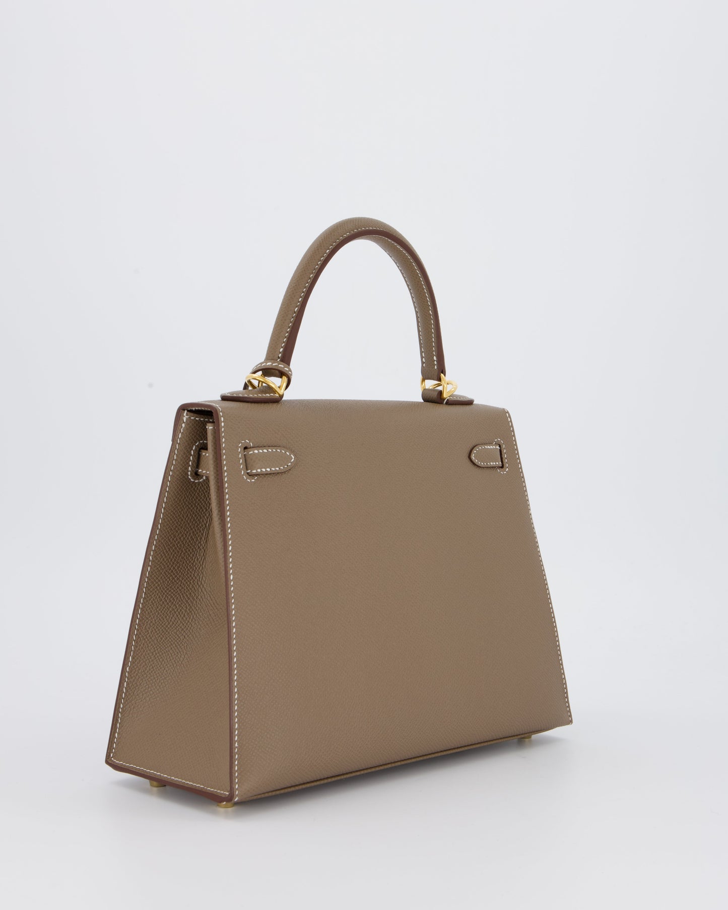 Hermes Kelly 25 Sellier in Etoupe Epsom Leather with Gold Hardware