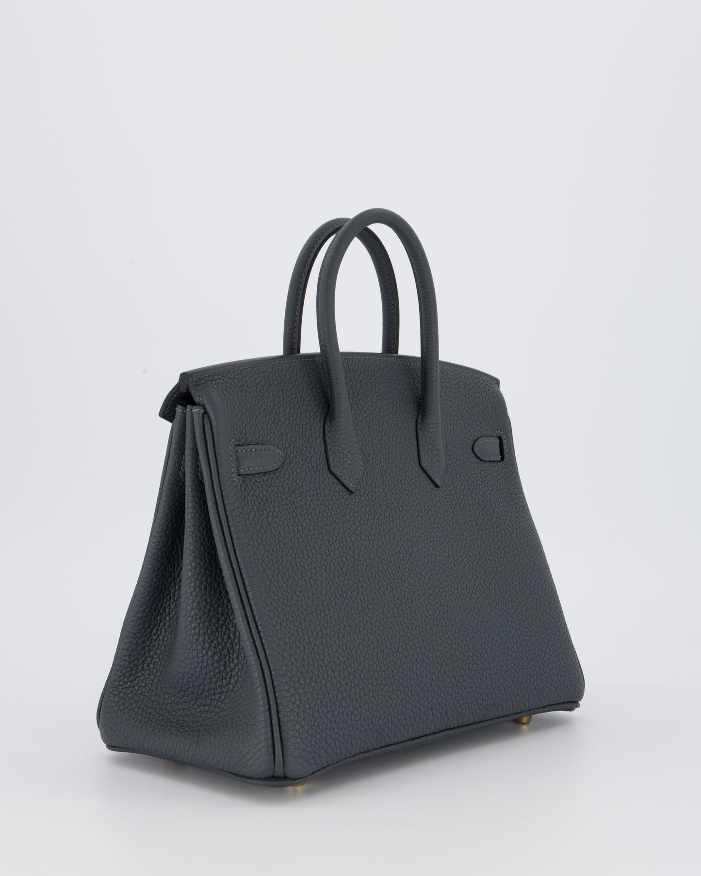 *RARE* Hermes Birkin 25 Retourne Bag in Gris Misty Togo Leather with Gold Hardware