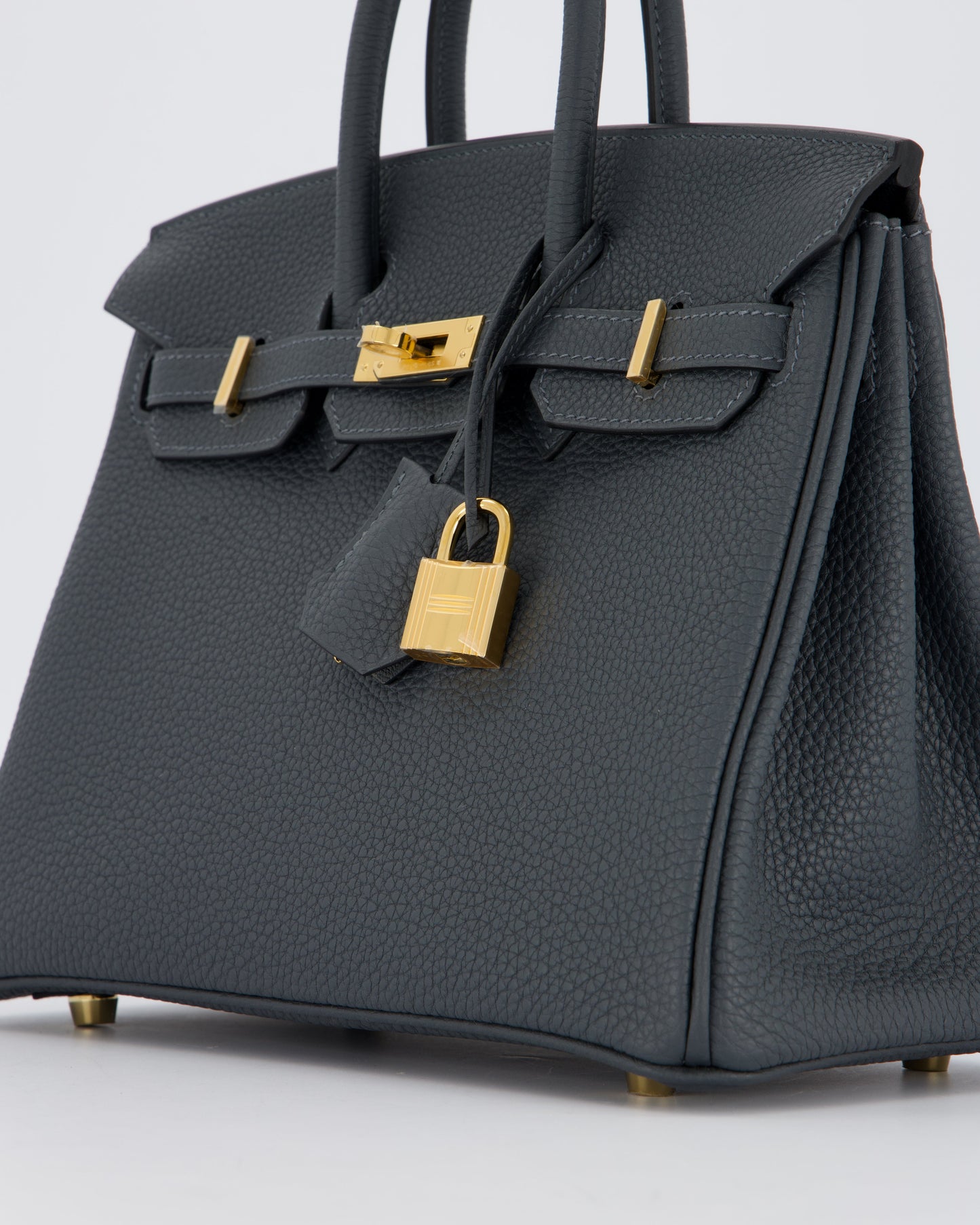 *RARE* Hermes Birkin 25 Retourne Bag in Gris Misty Togo Leather with Gold Hardware