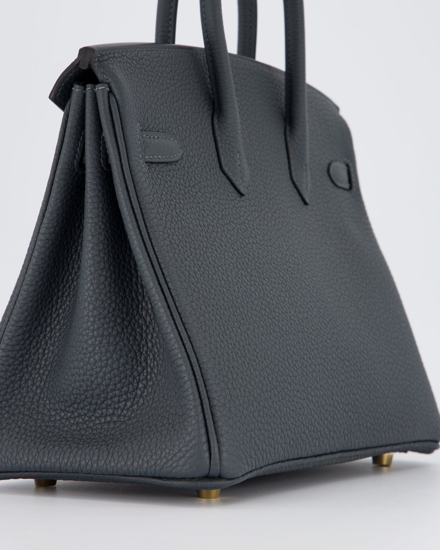 *RARE* Hermes Birkin 25 Retourne Bag in Gris Misty Togo Leather with Gold Hardware