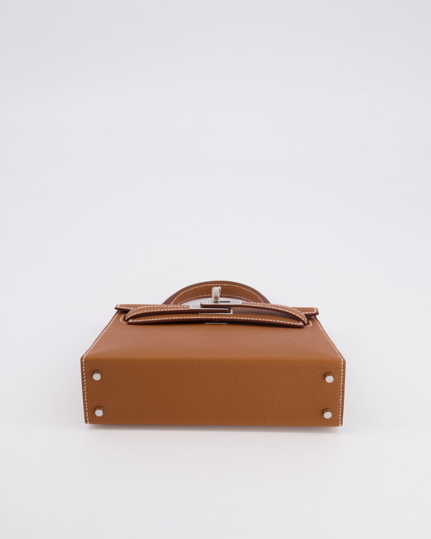 Hermes Mini Kelly II 20 Bag in Gold Epsom Leather with Palladium Hardware
