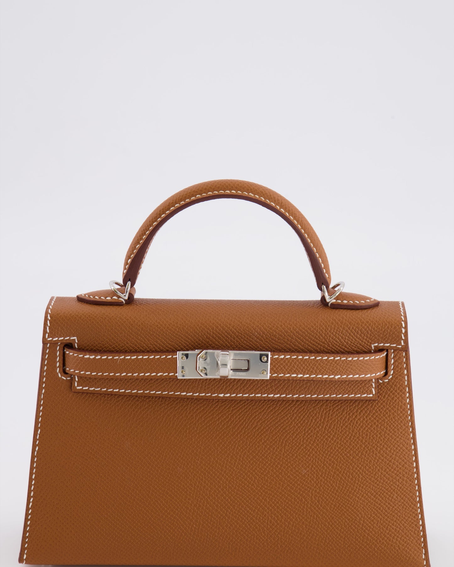 Hermes Mini Kelly II 20 Bag in Gold Epsom Leather with Palladium Hardware