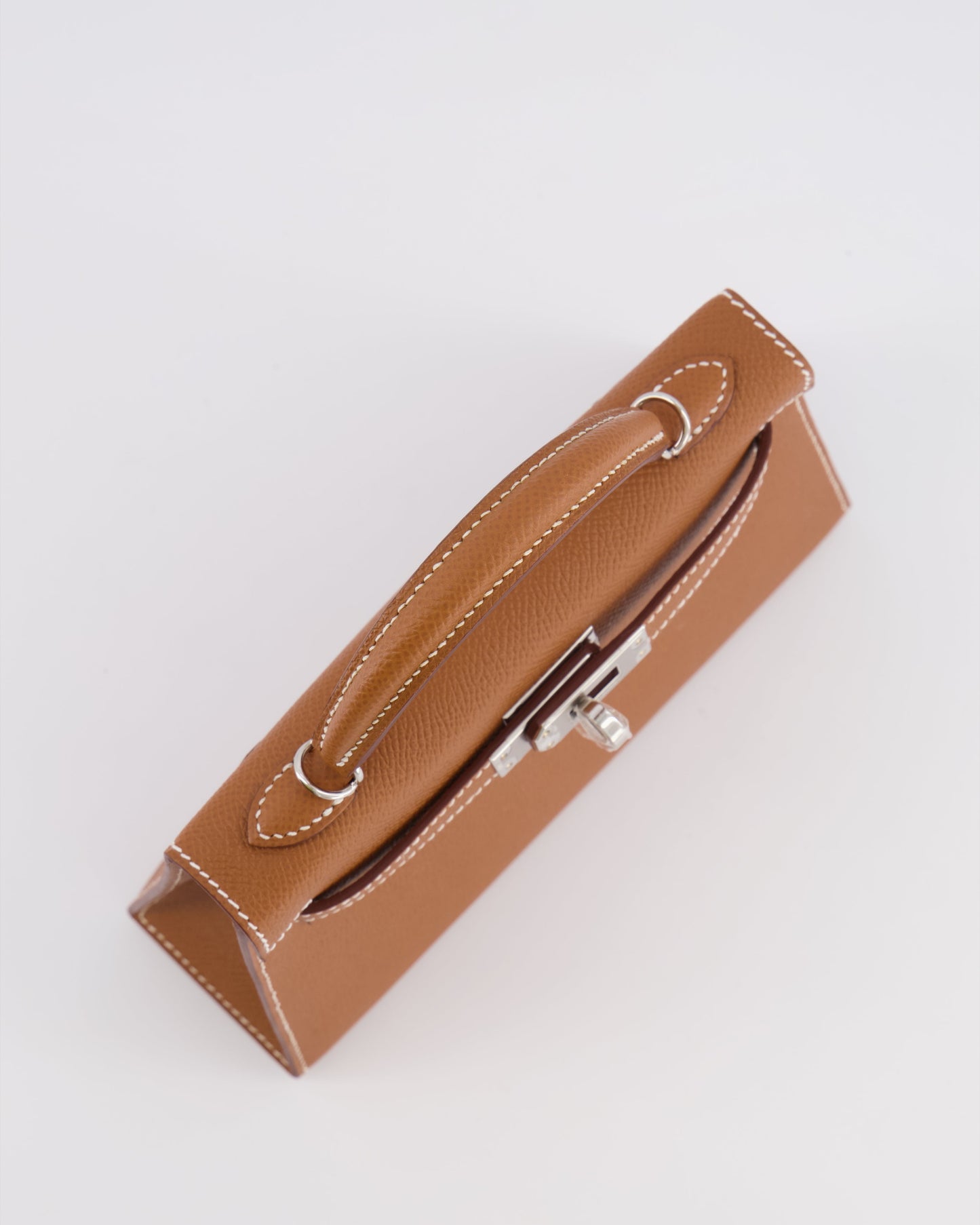 Hermes Mini Kelly II 20 Bag in Gold Epsom Leather with Palladium Hardware