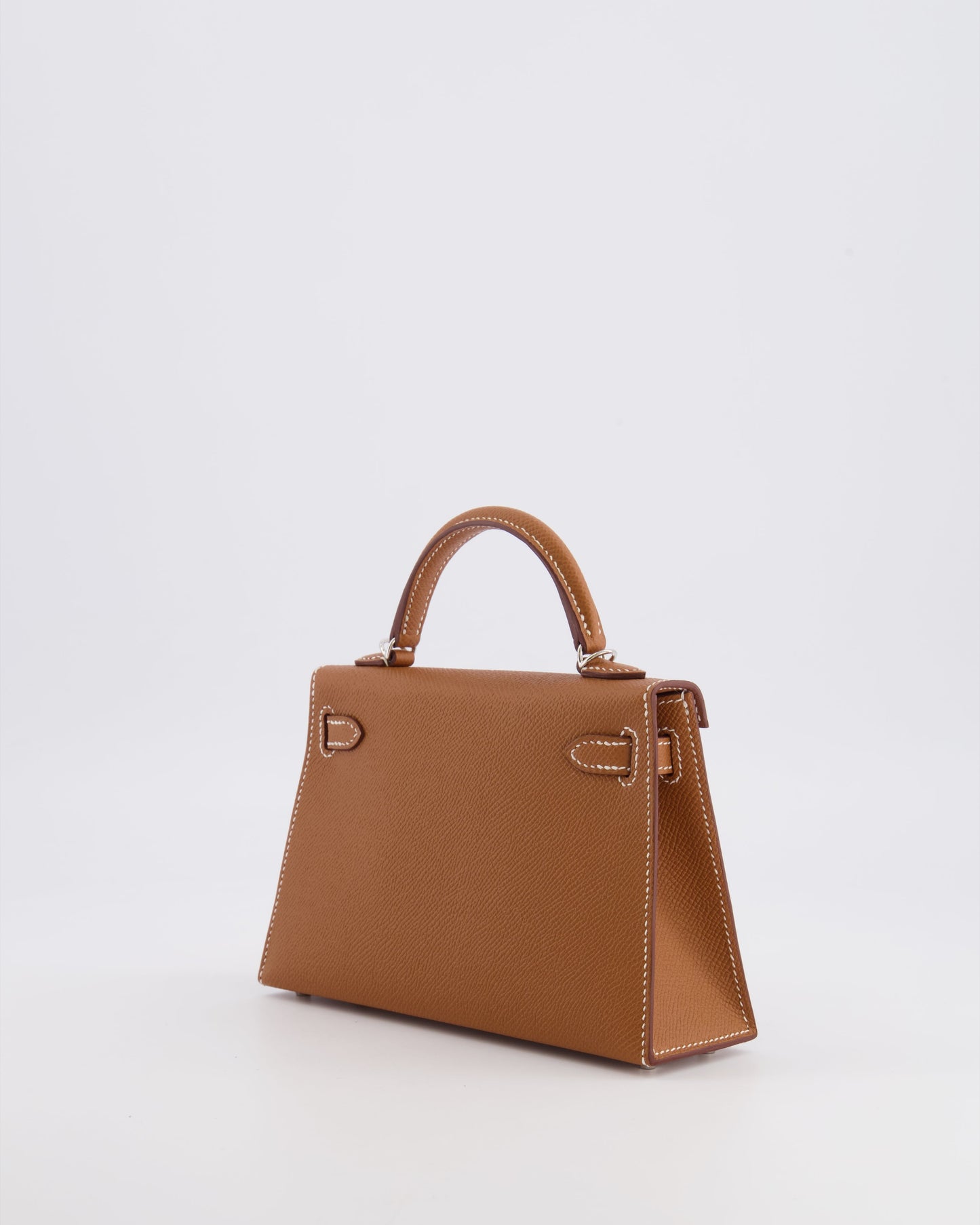 Hermes Mini Kelly II 20 Bag in Gold Epsom Leather with Palladium Hardware