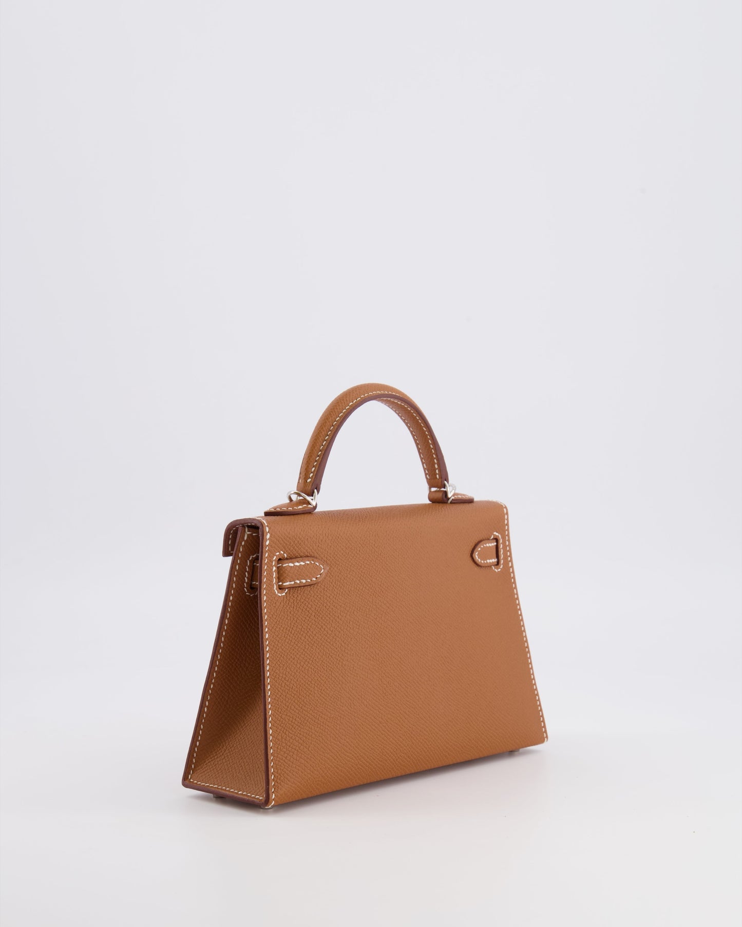 Hermes Mini Kelly II 20 Bag in Gold Epsom Leather with Palladium Hardware