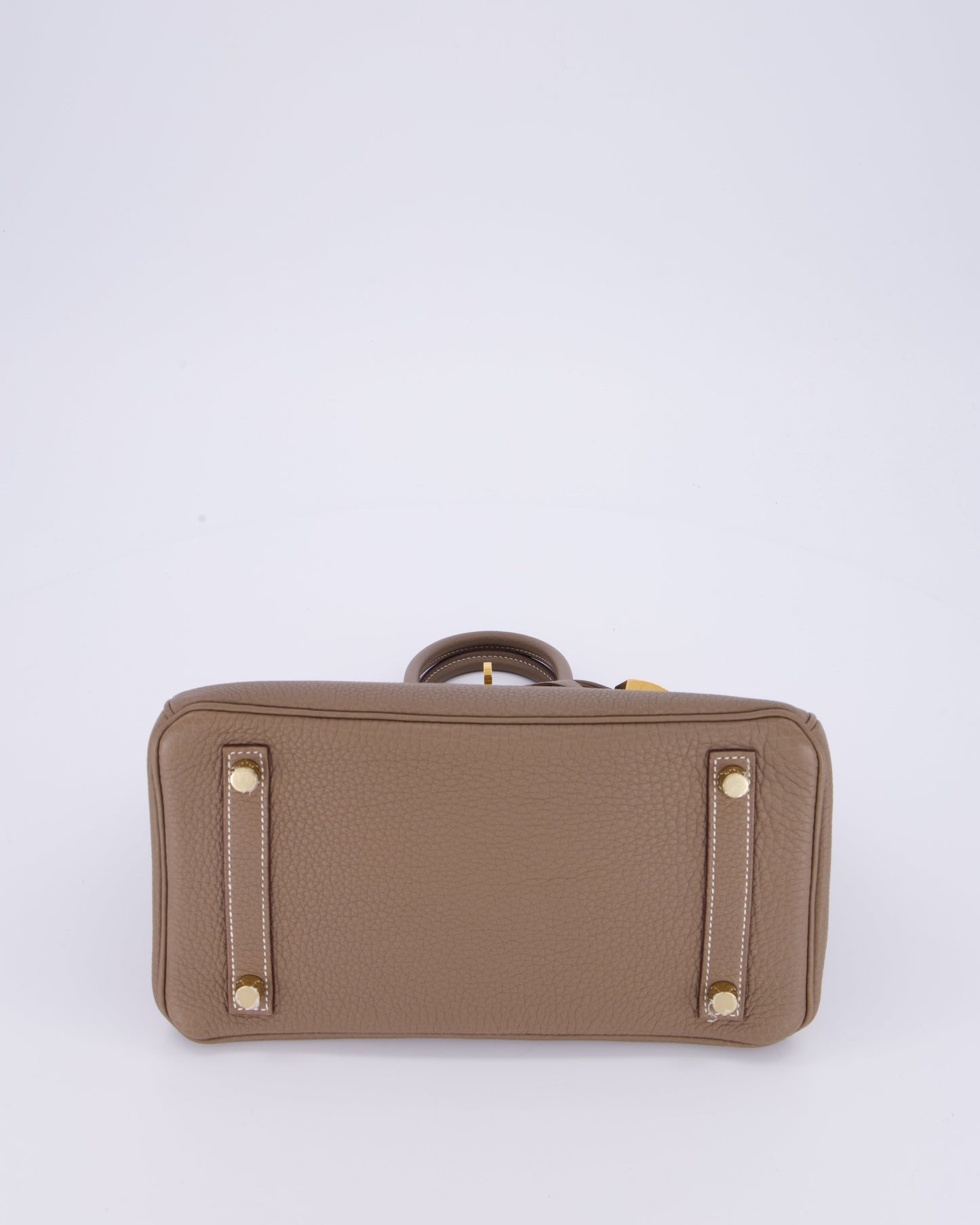 Hermes Birkin 25 Retourne Bag in Etoupe Togo Leather with Gold Hardware