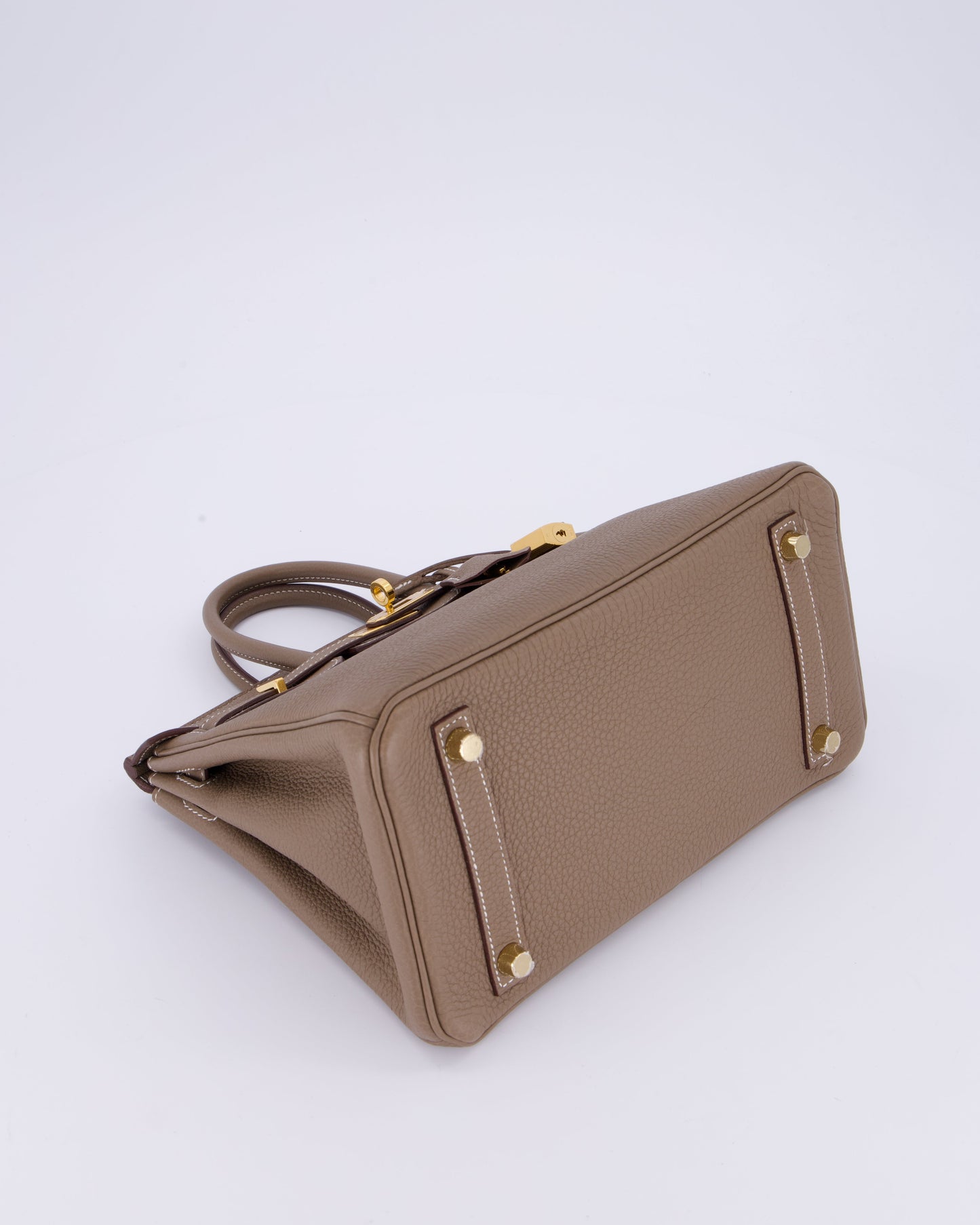 Hermes Birkin 25 Retourne Bag in Etoupe Togo Leather with Gold Hardware