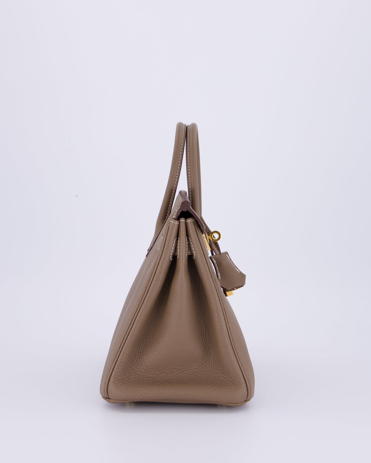 Hermes Birkin 25 Retourne Bag in Etoupe Togo Leather with Gold Hardware