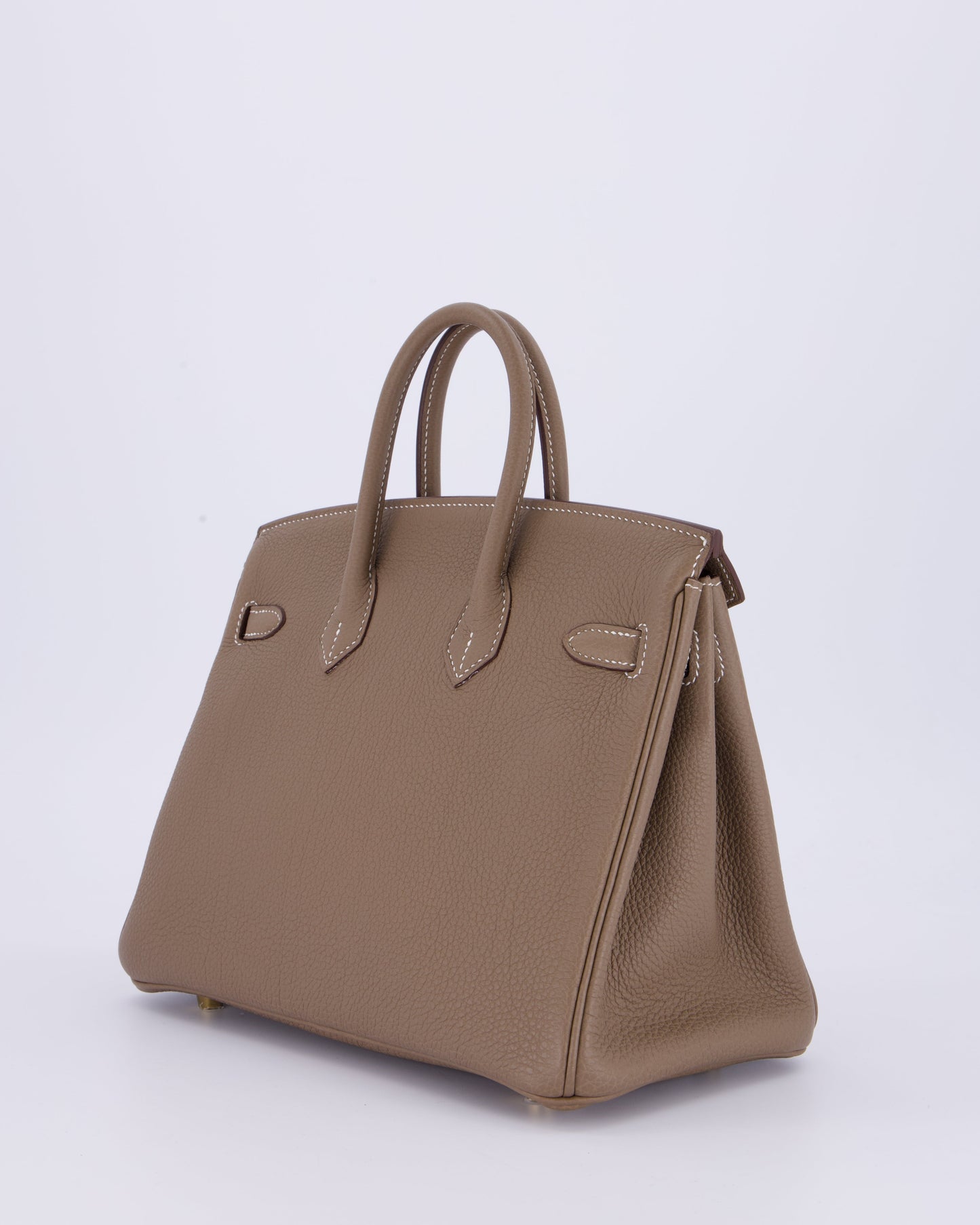 Hermes Birkin 25 Retourne Bag in Etoupe Togo Leather with Gold Hardware