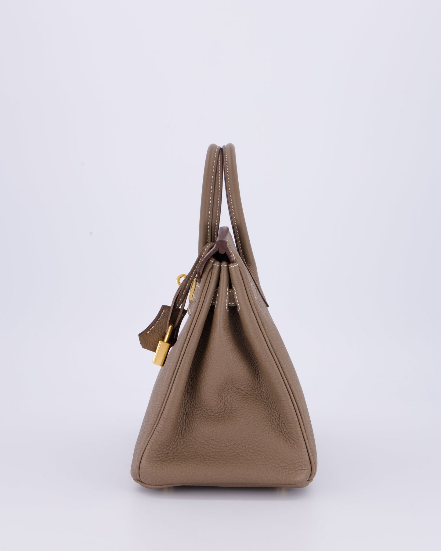 Hermes Birkin 25 Retourne Bag in Etoupe Togo Leather with Gold Hardware