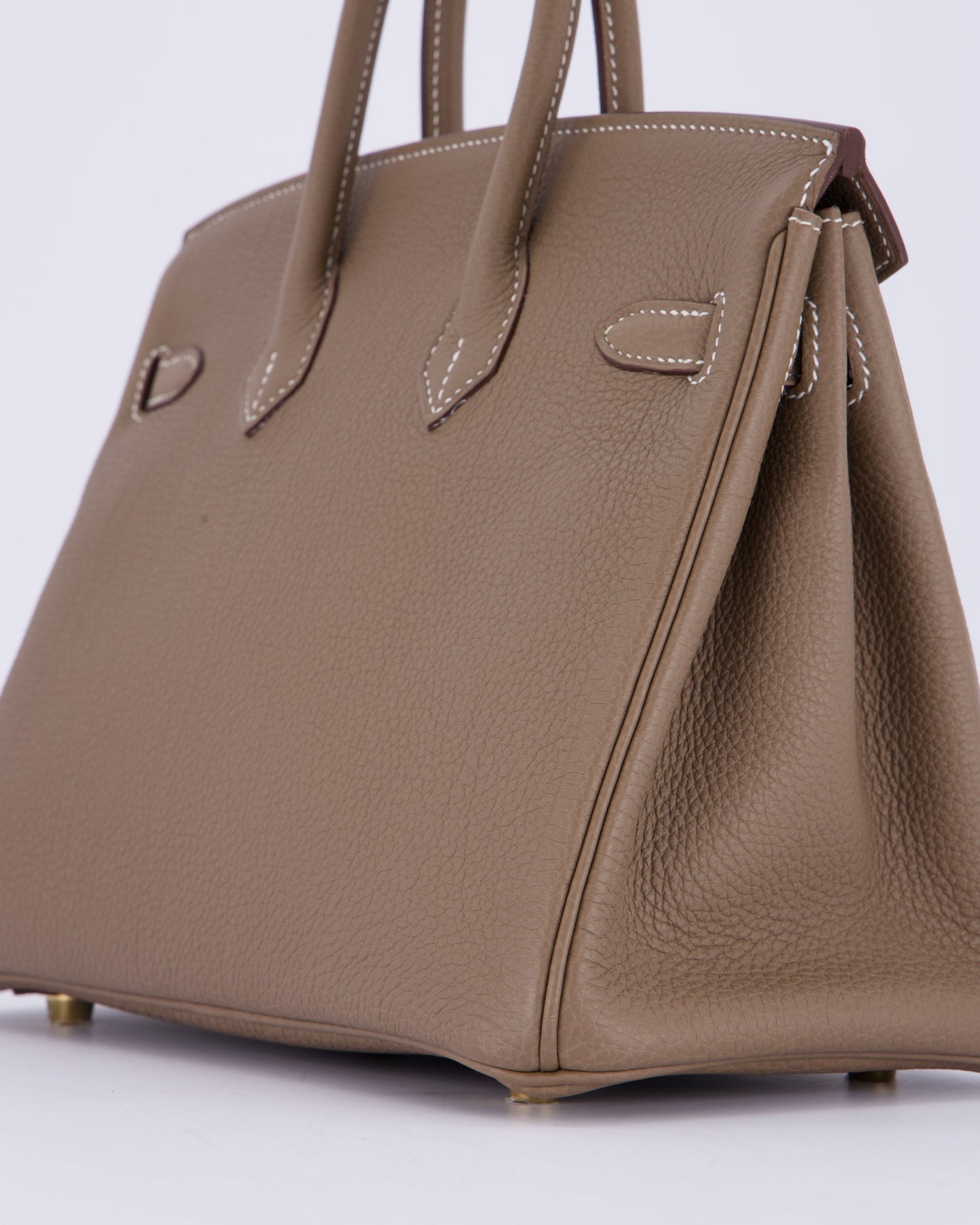 Hermes Birkin 25 Retourne Bag in Etoupe Togo Leather with Gold Hardware