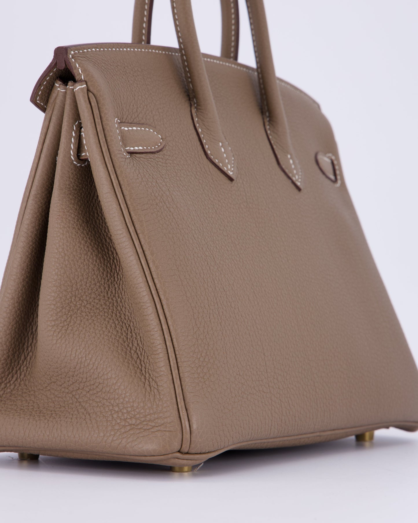 Hermes Birkin 25 Retourne Bag in Etoupe Togo Leather with Gold Hardware