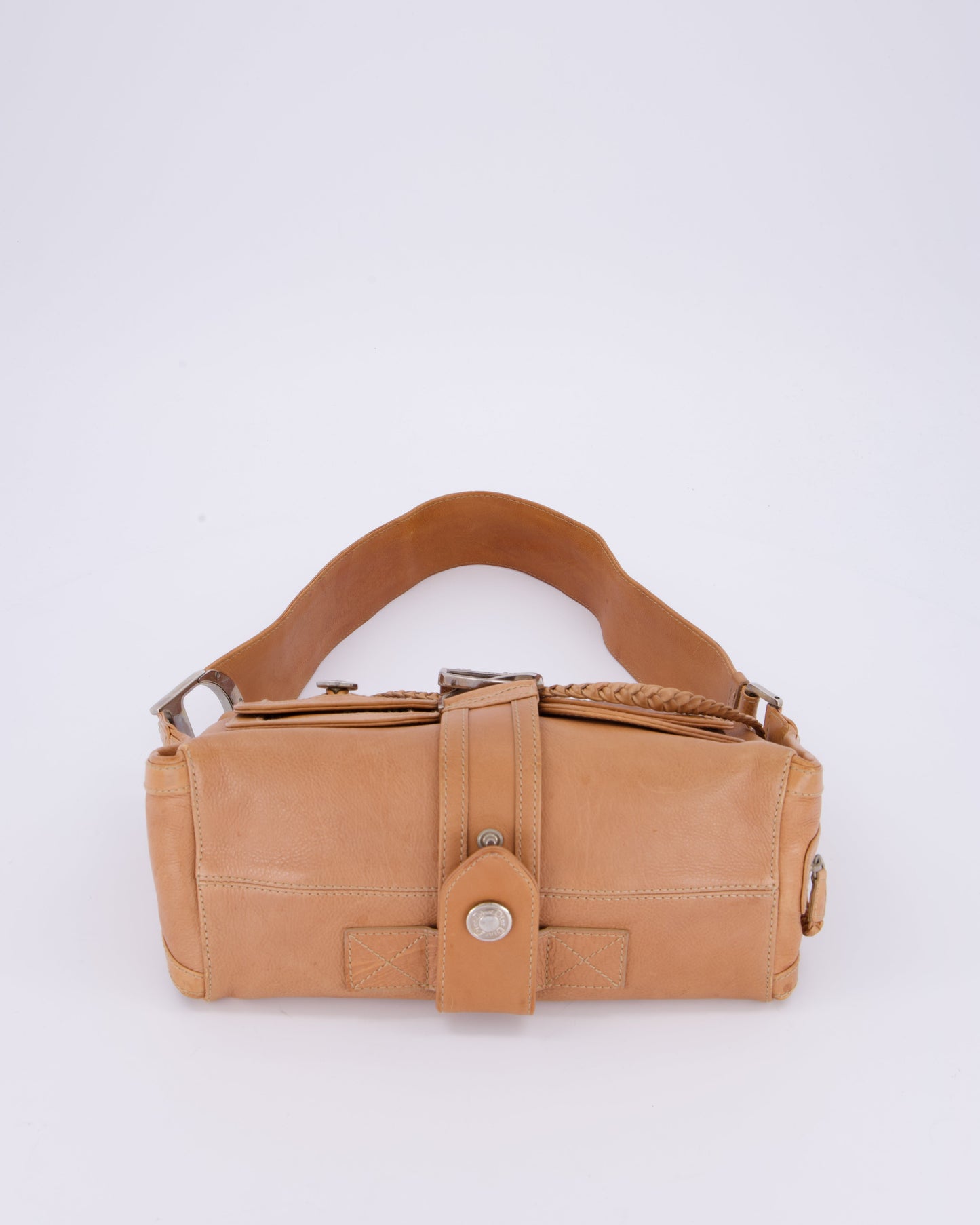 Christian Dior Beige Vintage 2005 Flight Line Medium Hobo Shoulder Bag in Calfskin Leather with Antique Silver Hardware