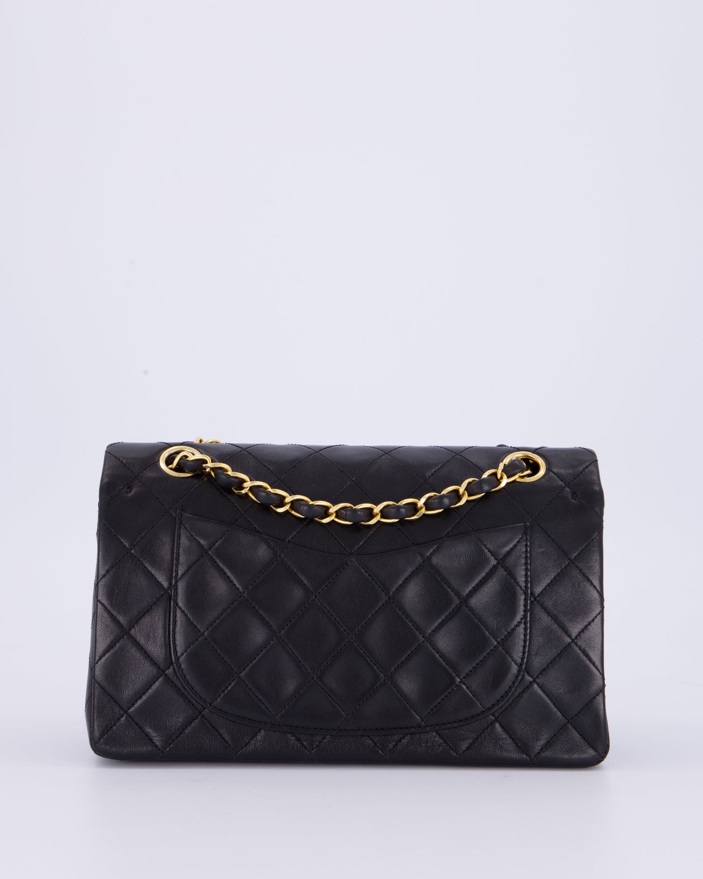 Chanel Vintage Black Small Classic Double Flap Bag in Lambskin Leather with 24K Gold Hardware