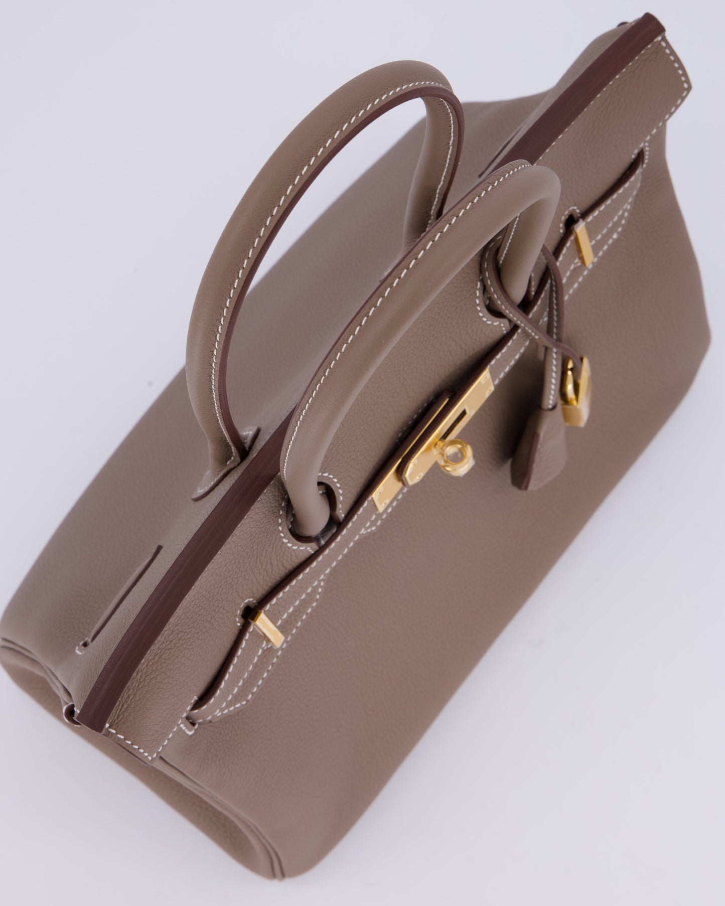 Hermes Birkin 30 Retourne Bag in Etoupe Togo Leather with Gold Hardware