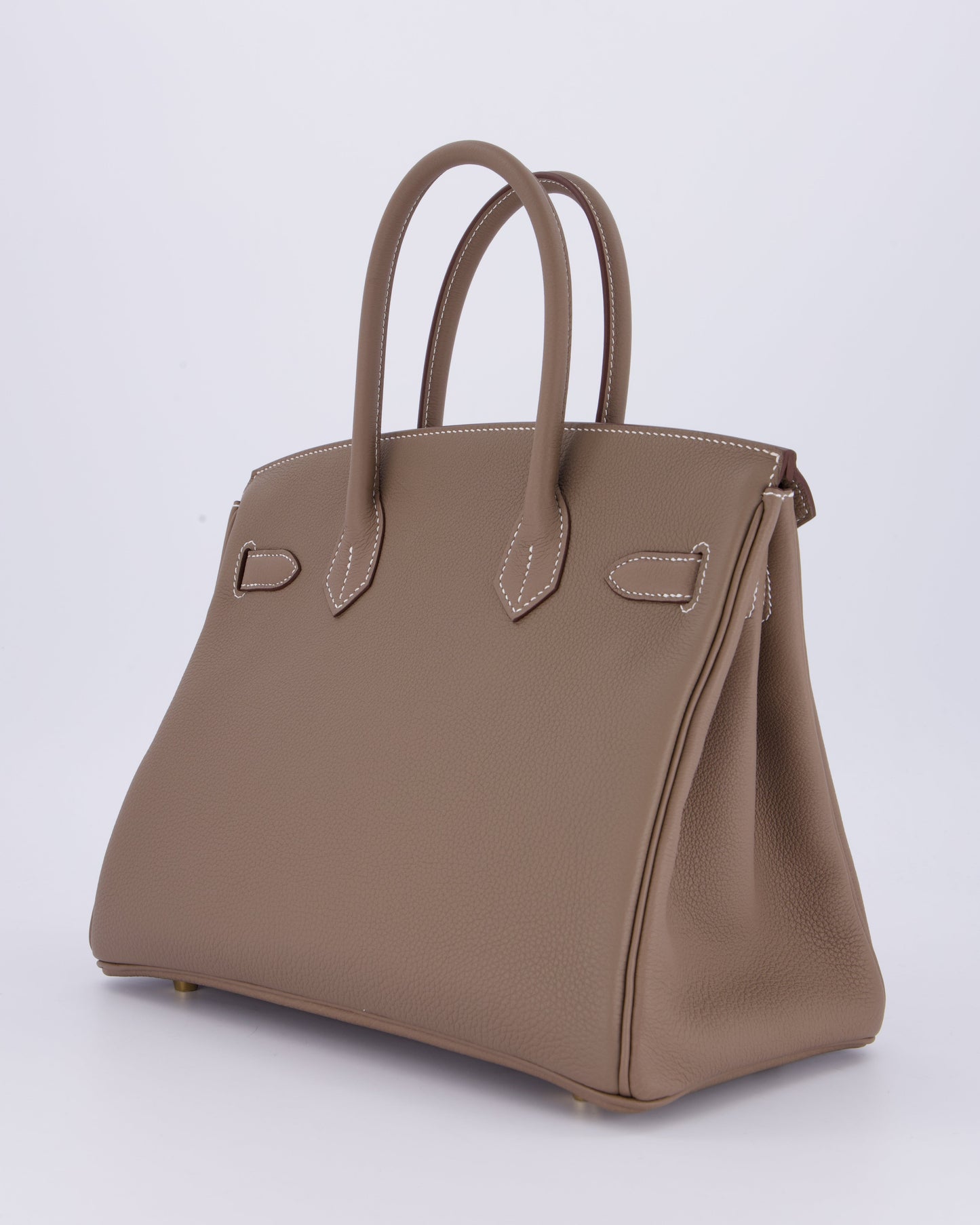 Hermes Birkin 30 Retourne Bag in Etoupe Togo Leather with Gold Hardware