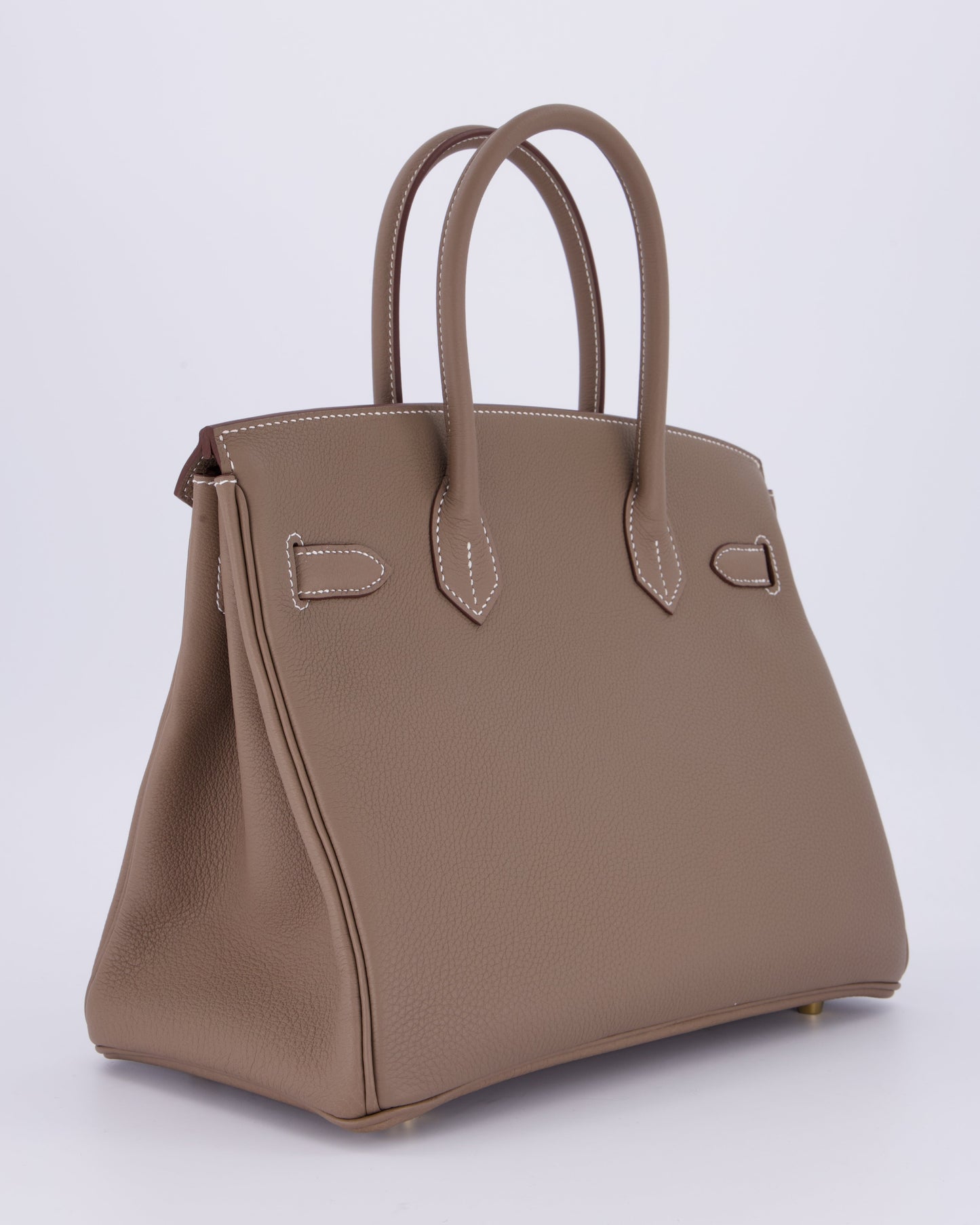 Hermes Birkin 30 Retourne Bag in Etoupe Togo Leather with Gold Hardware
