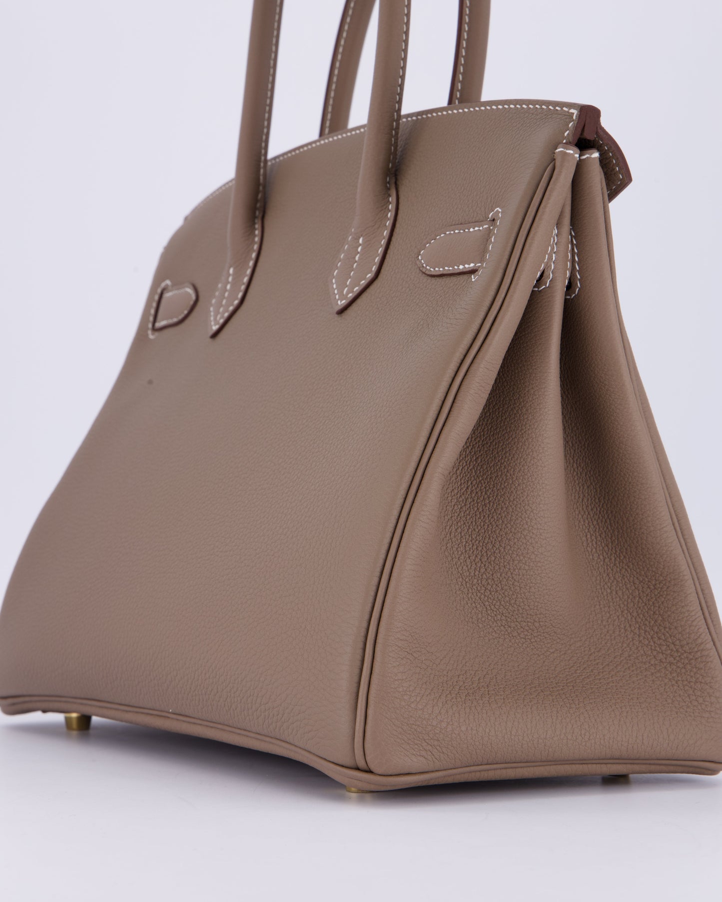 Hermes Birkin 30 Retourne Bag in Etoupe Togo Leather with Gold Hardware