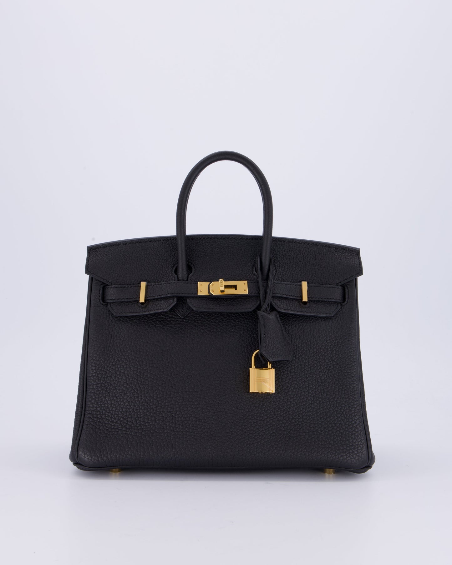 *HOT* Hermes Birkin 25 Retourne Bag in Noir Togo Leather with Gold Hardware