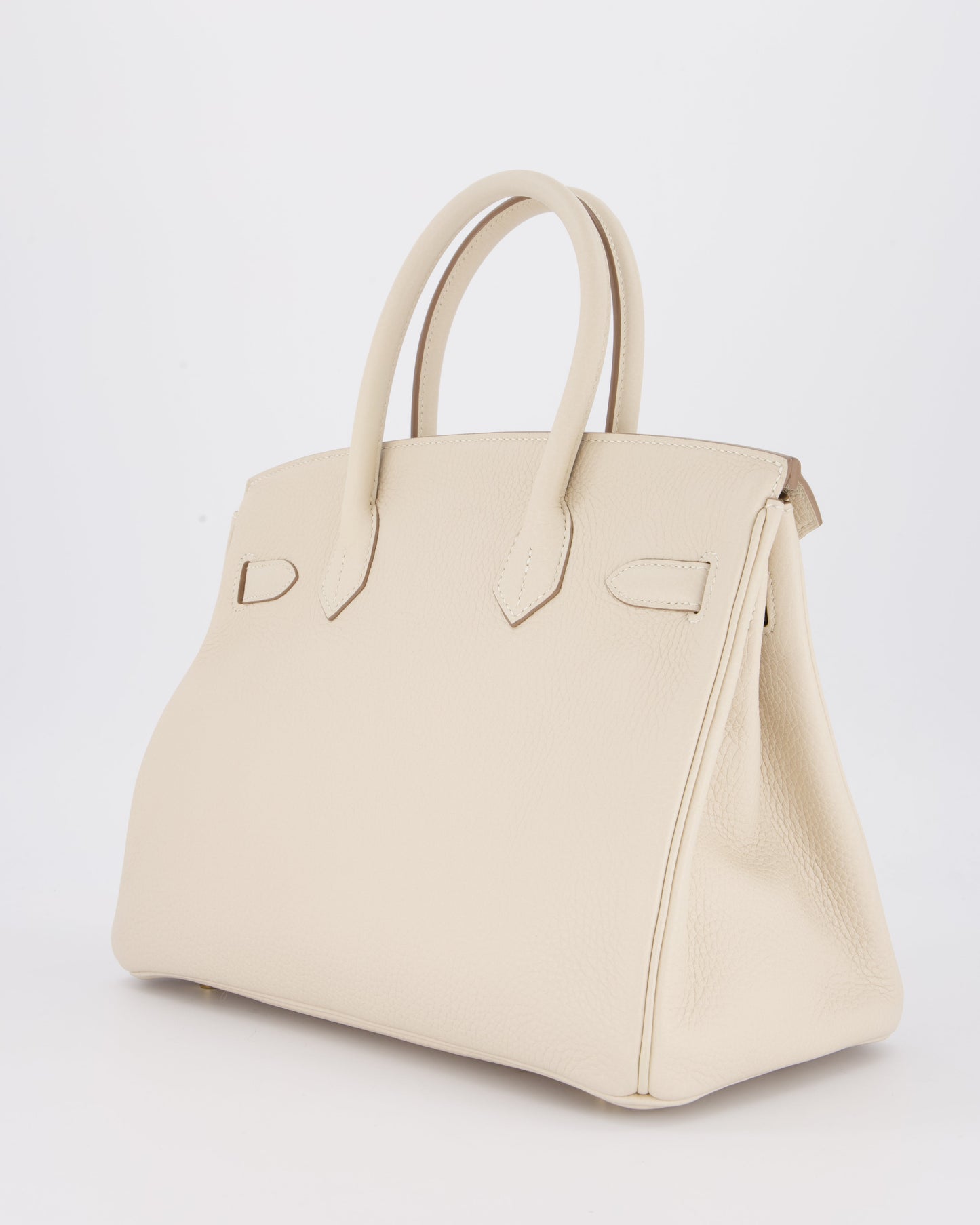*VERY RARE* Hermes Birkin 30 Retourne Bag in Craie Togo Leather with Gold Hardware