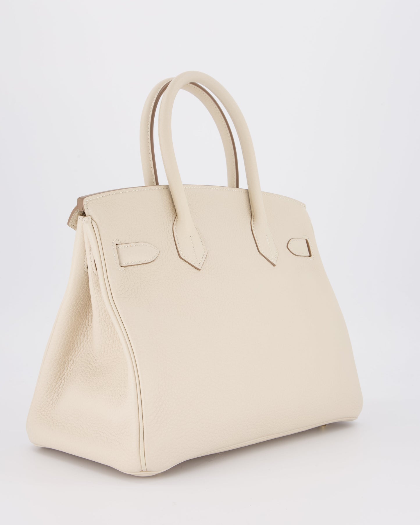 *VERY RARE* Hermes Birkin 30 Retourne Bag in Craie Togo Leather with Gold Hardware