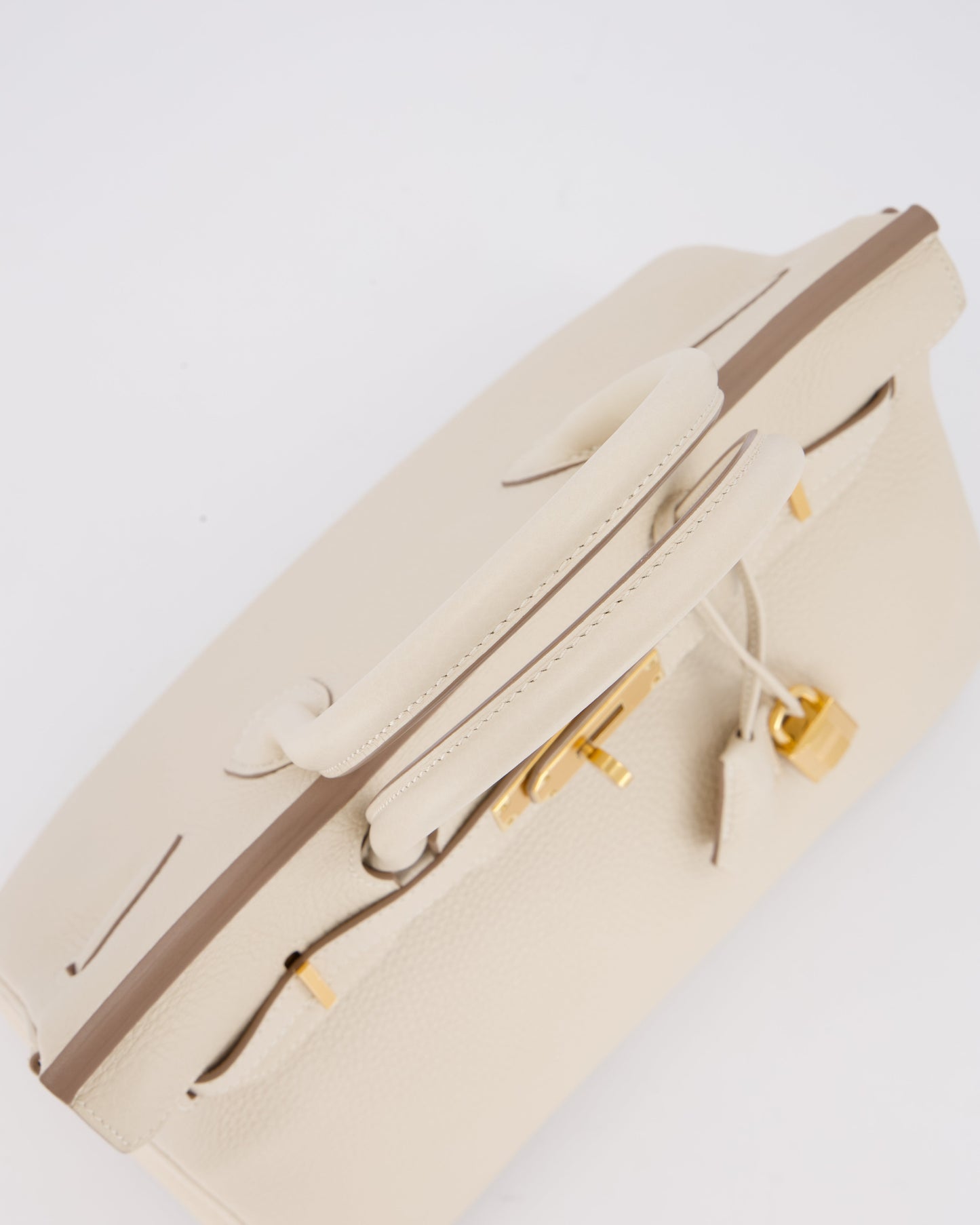 *VERY RARE* Hermes Birkin 30 Retourne Bag in Craie Togo Leather with Gold Hardware