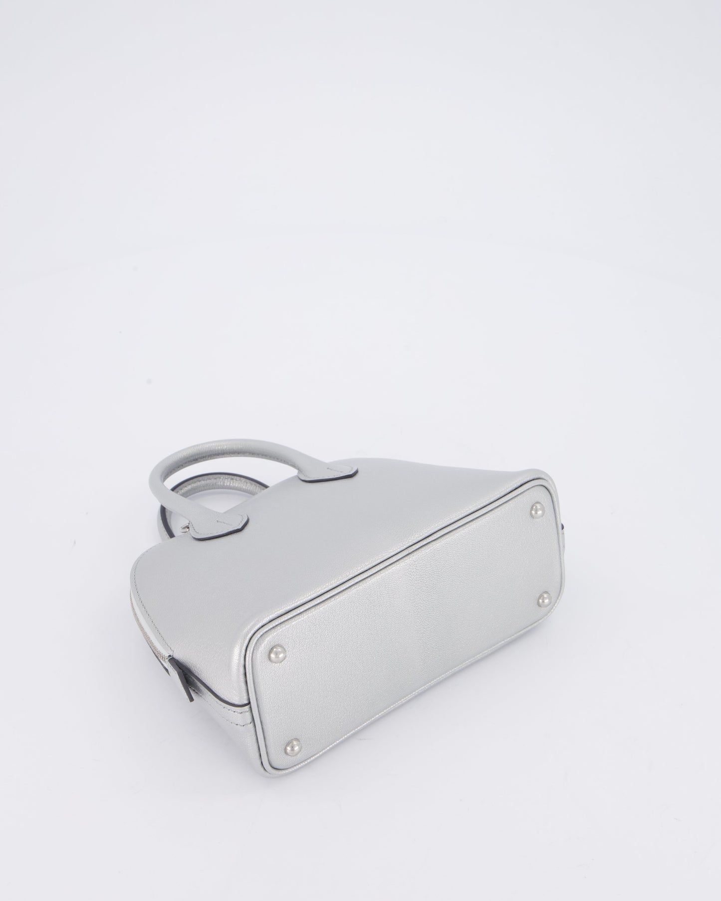 *HOT* Hermes Mini Bolide Bag in Argent Chevre Chamkila Leather with Palladium Hardware
