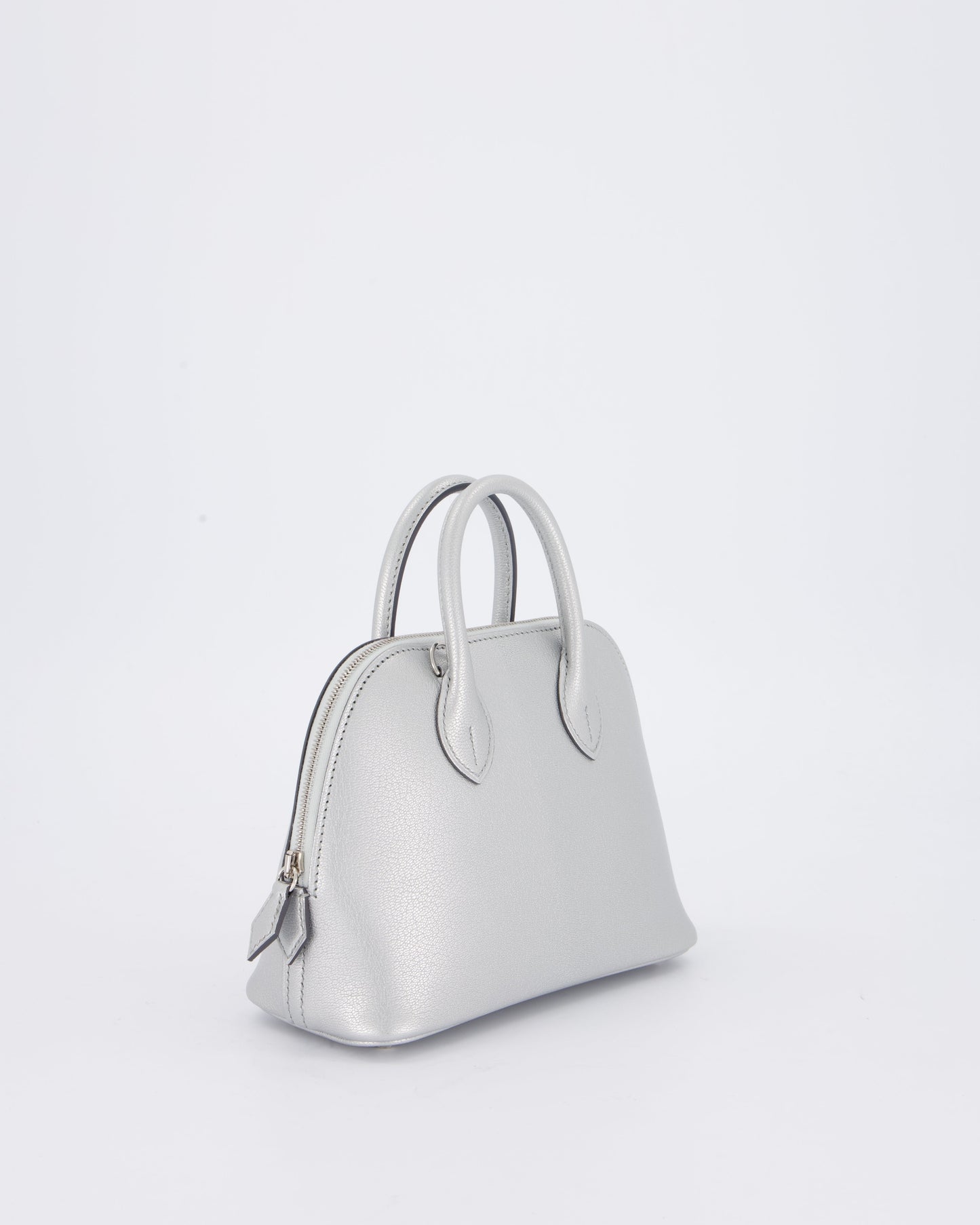 *HOT* Hermes Mini Bolide Bag in Argent Chevre Chamkila Leather with Palladium Hardware