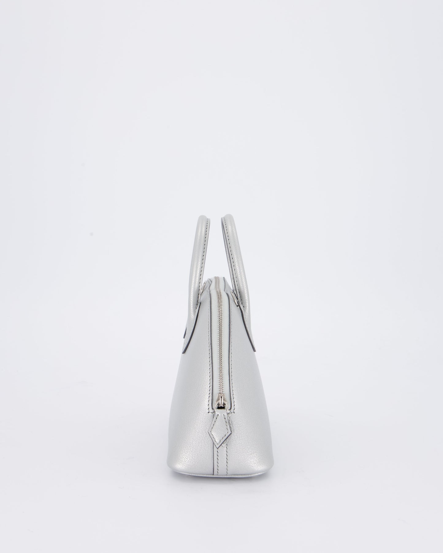 *HOT* Hermes Mini Bolide Bag in Argent Chevre Chamkila Leather with Palladium Hardware