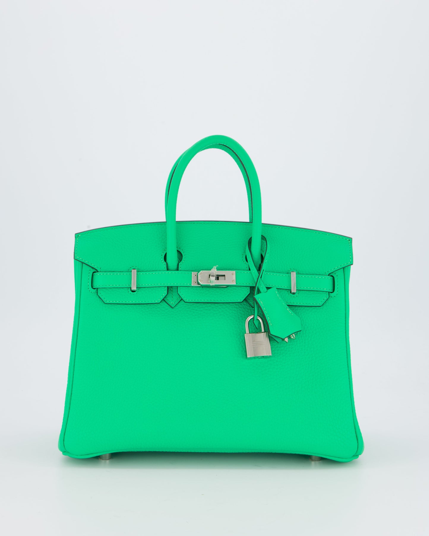 Hermes Birkin 25 Retourne Bag in Vert Comics Togo Leather with Palladium Hardware