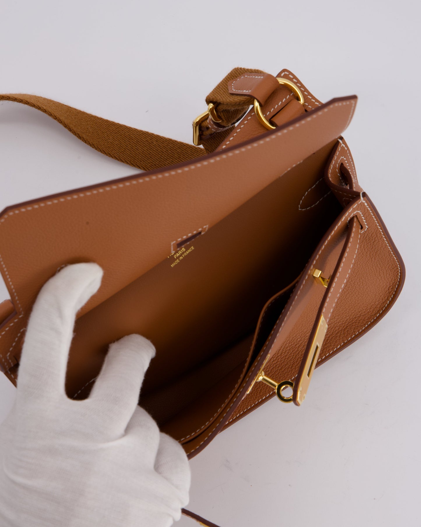 *RARE* Hermes Mini Jypsiere Bag in Gold Evercolour Leather with Gold Hardware