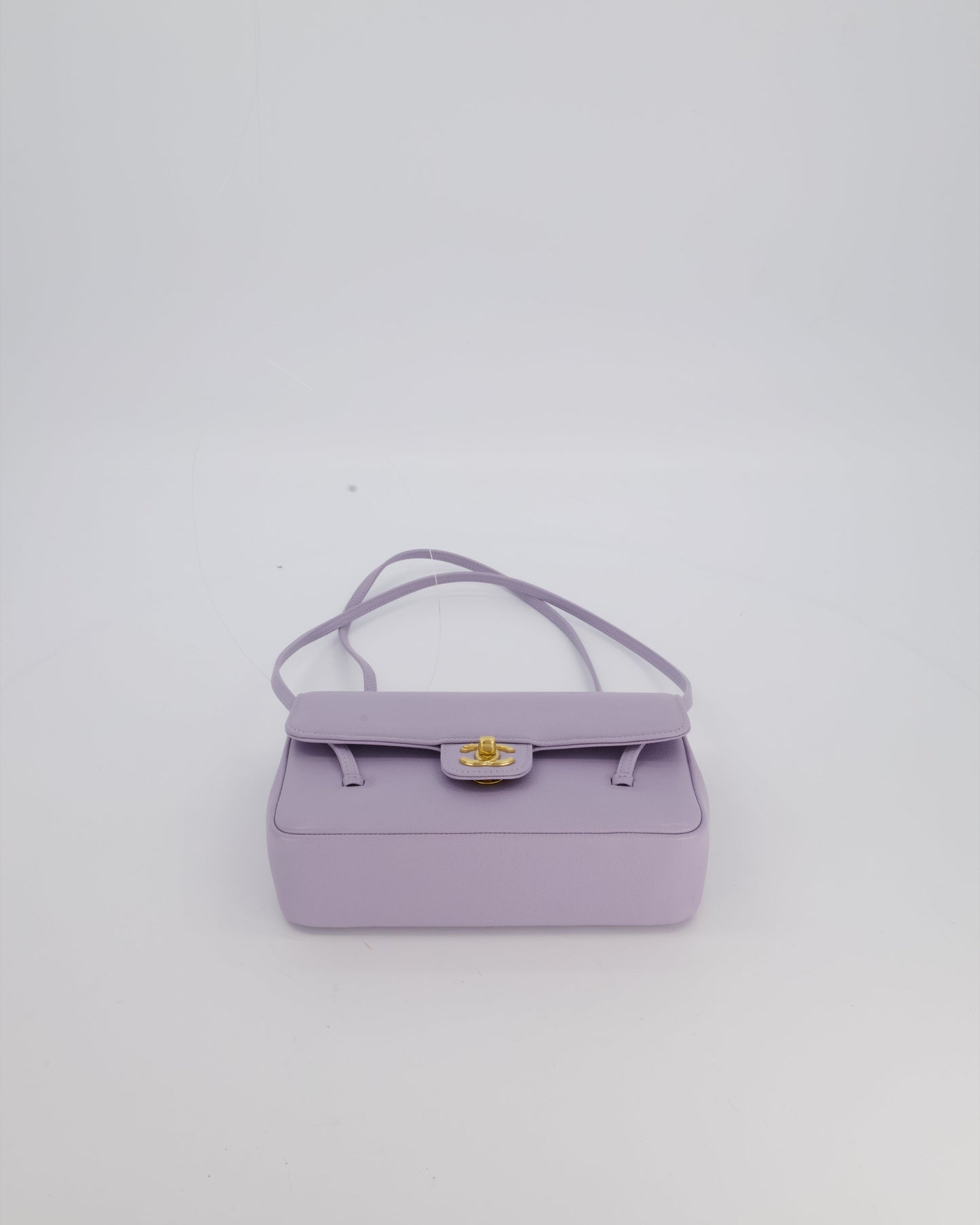 *RARE* Chanel Lilac 26S Preppy Coco Small Flap Bag in Shiny Caviar Leather With Gold Hardware