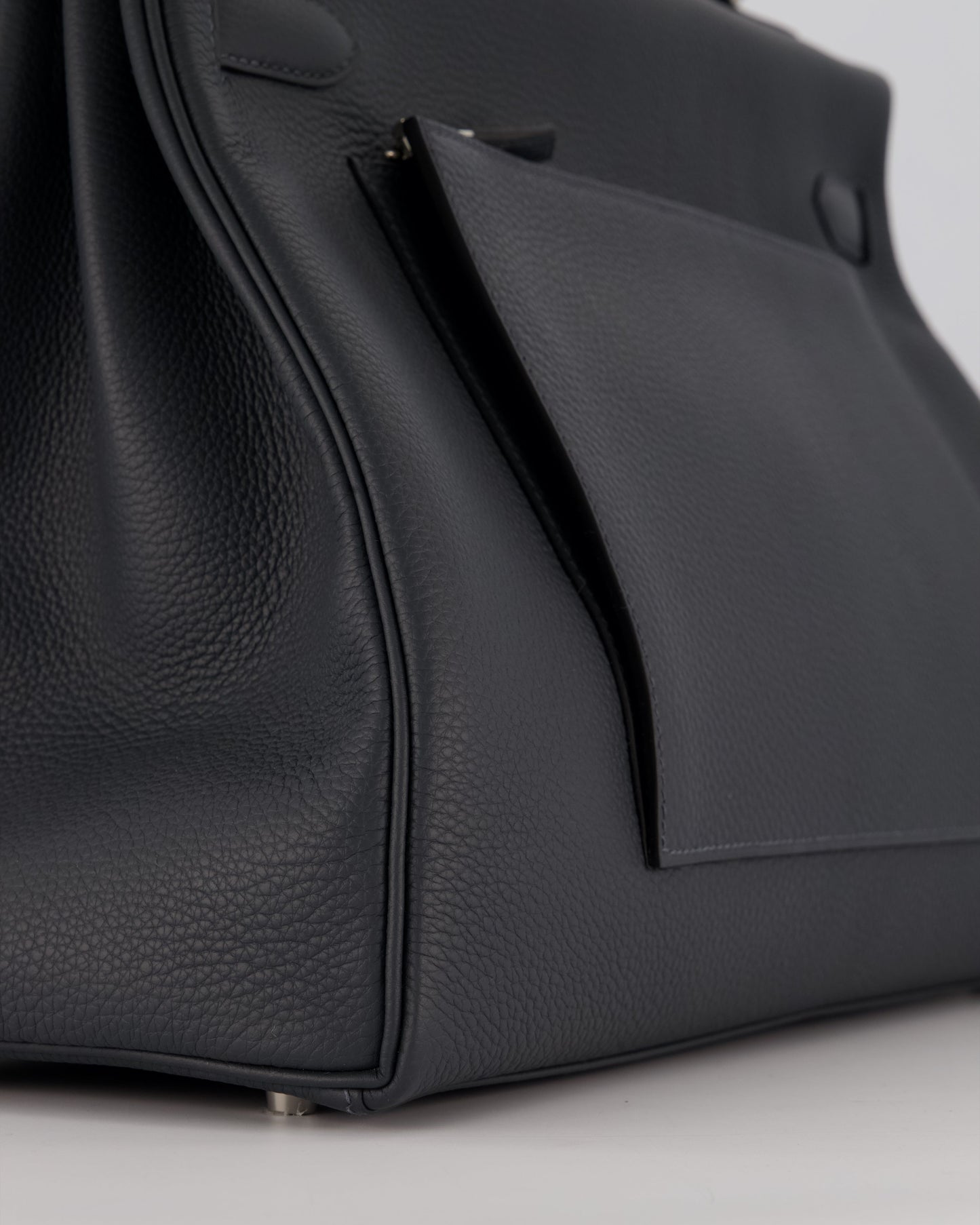 *RARE* Hermes Kelly 42 Maxi Retourne Bag in Gris Misty Togo Leather with Palladium Hardware