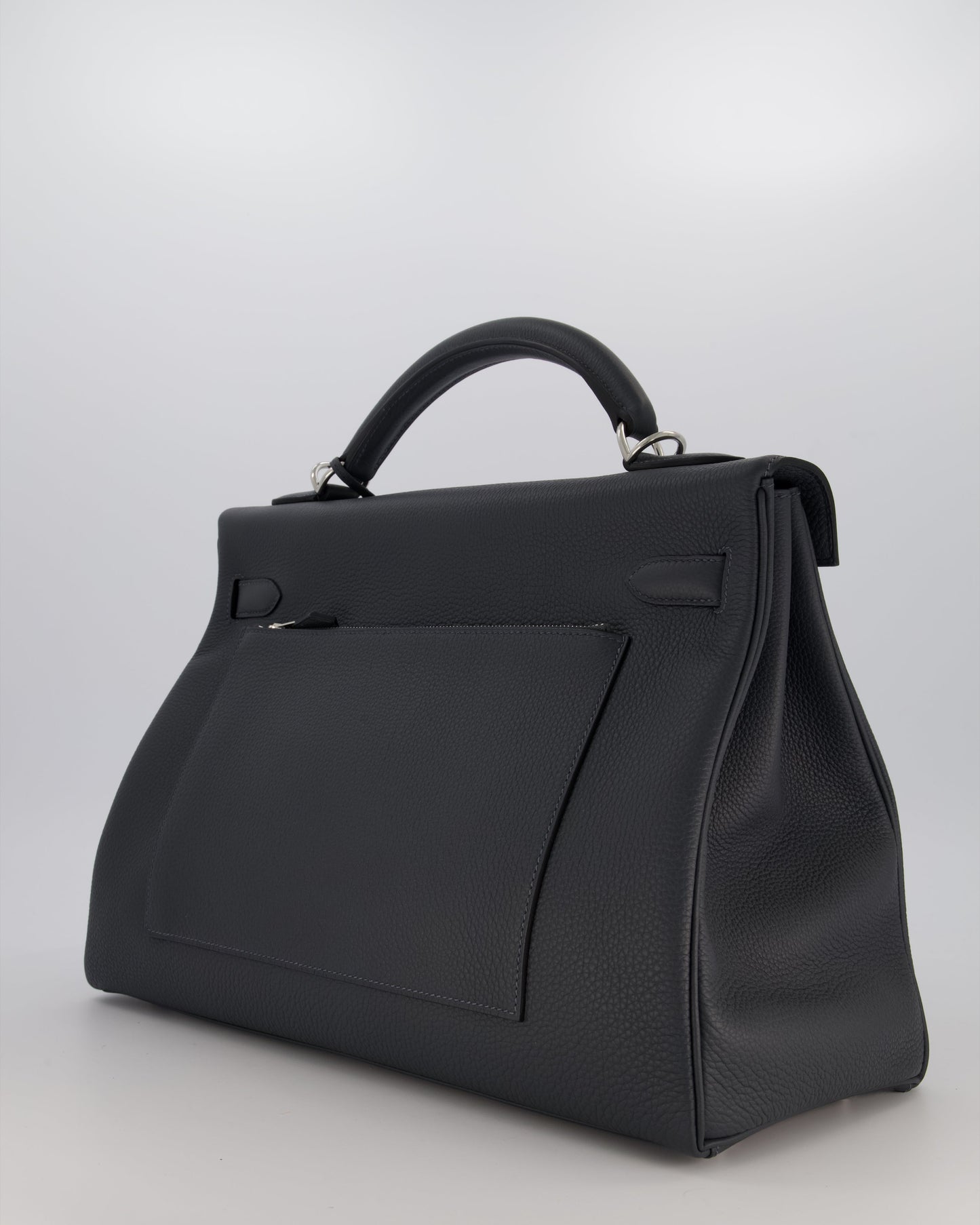 *RARE* Hermes Kelly 42 Maxi Retourne Bag in Gris Misty Togo Leather with Palladium Hardware
