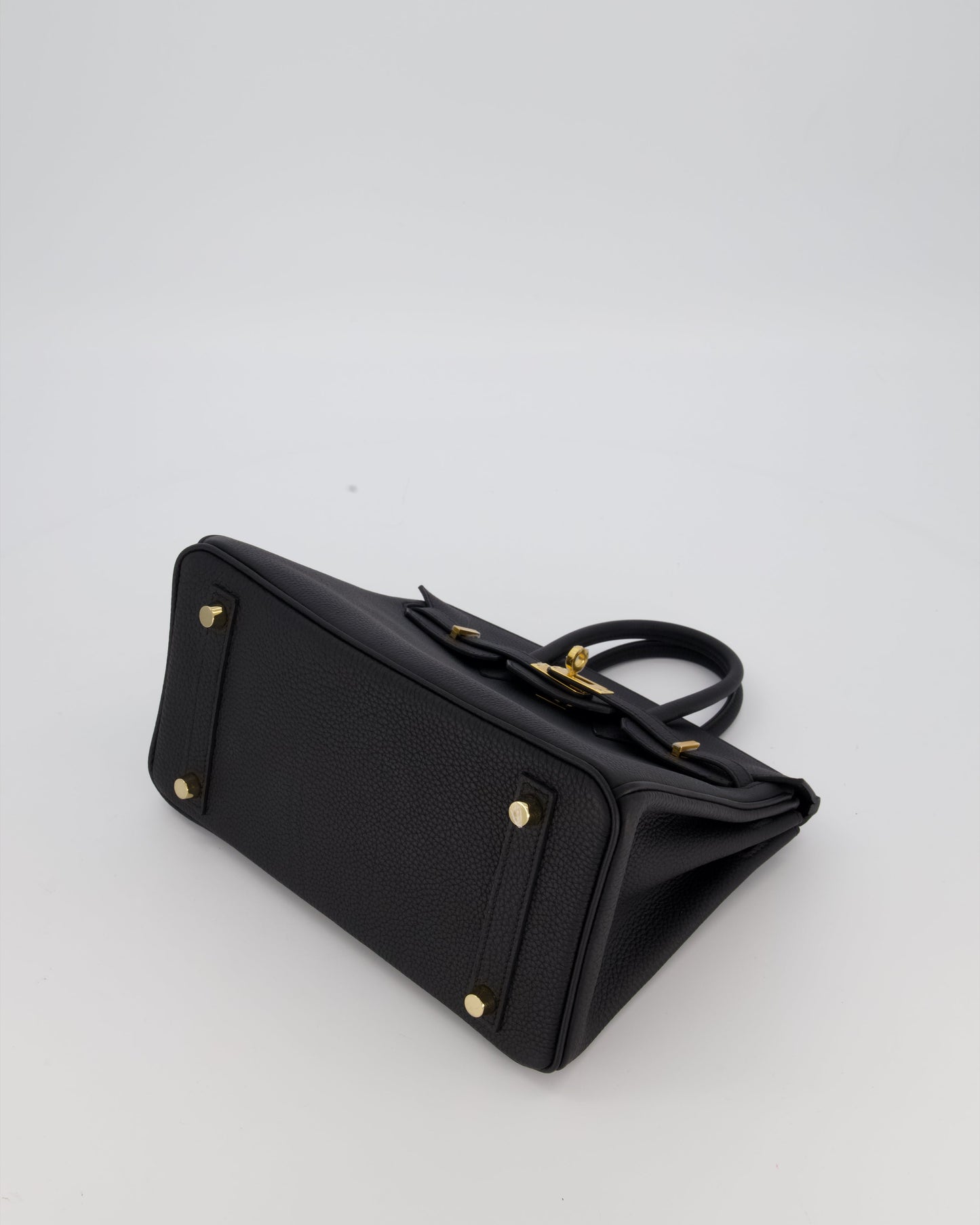 *RARE* Hermes Birkin 25 Retourne Bag in Noir Togo Leather with Gold Hardware