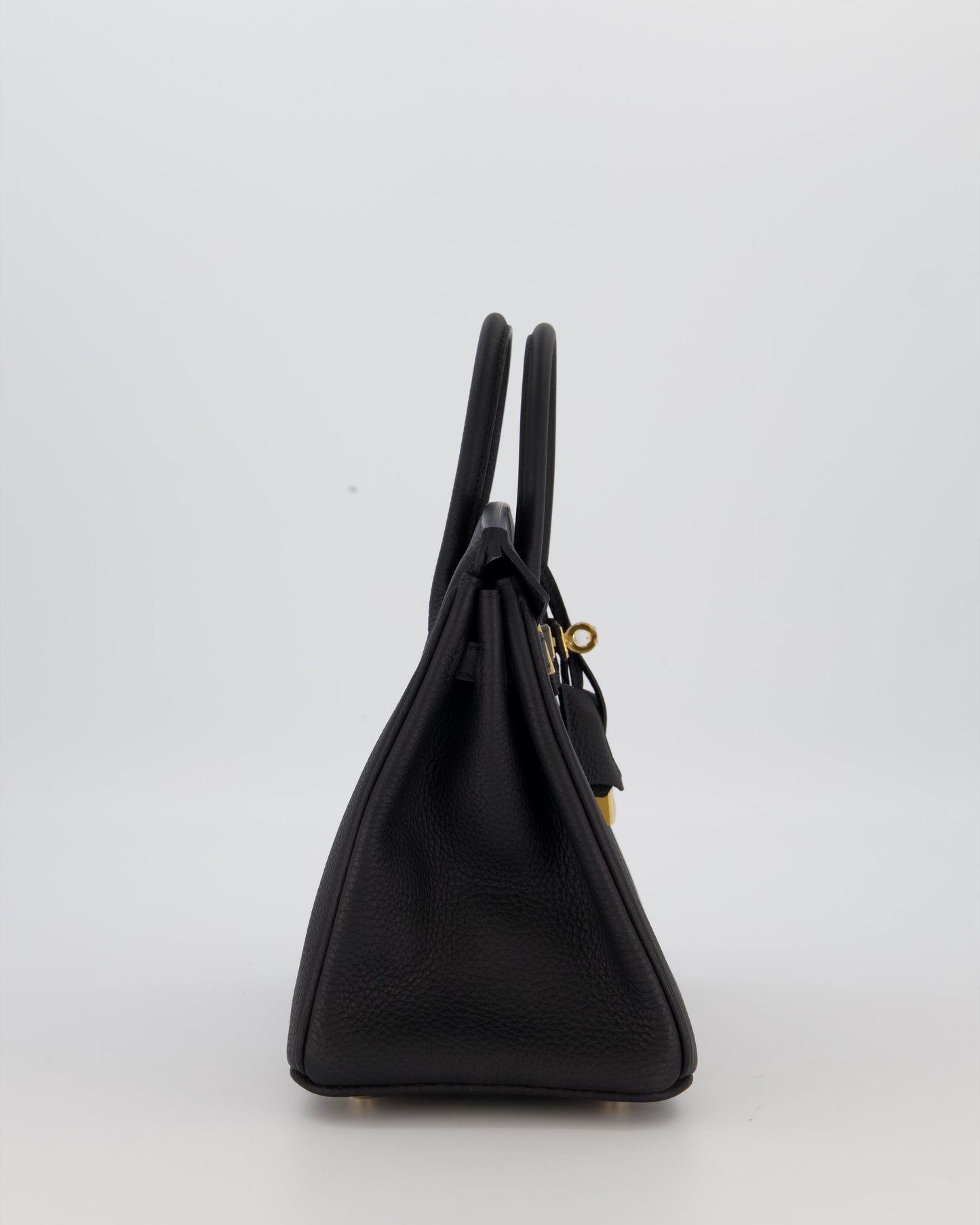 *RARE* Hermes Birkin 25 Retourne Bag in Noir Togo Leather with Gold Hardware