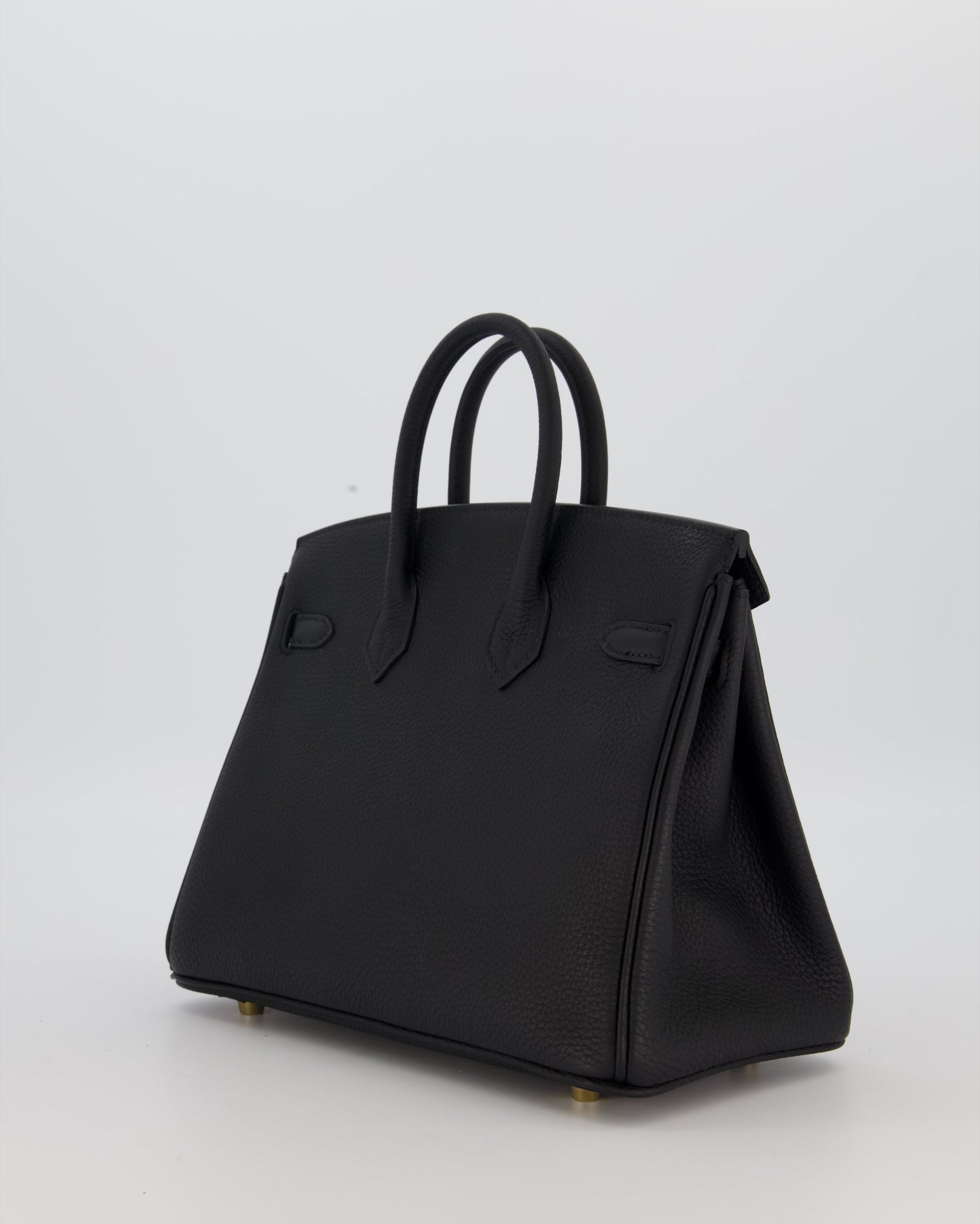 *RARE* Hermes Birkin 25 Retourne Bag in Noir Togo Leather with Gold Hardware