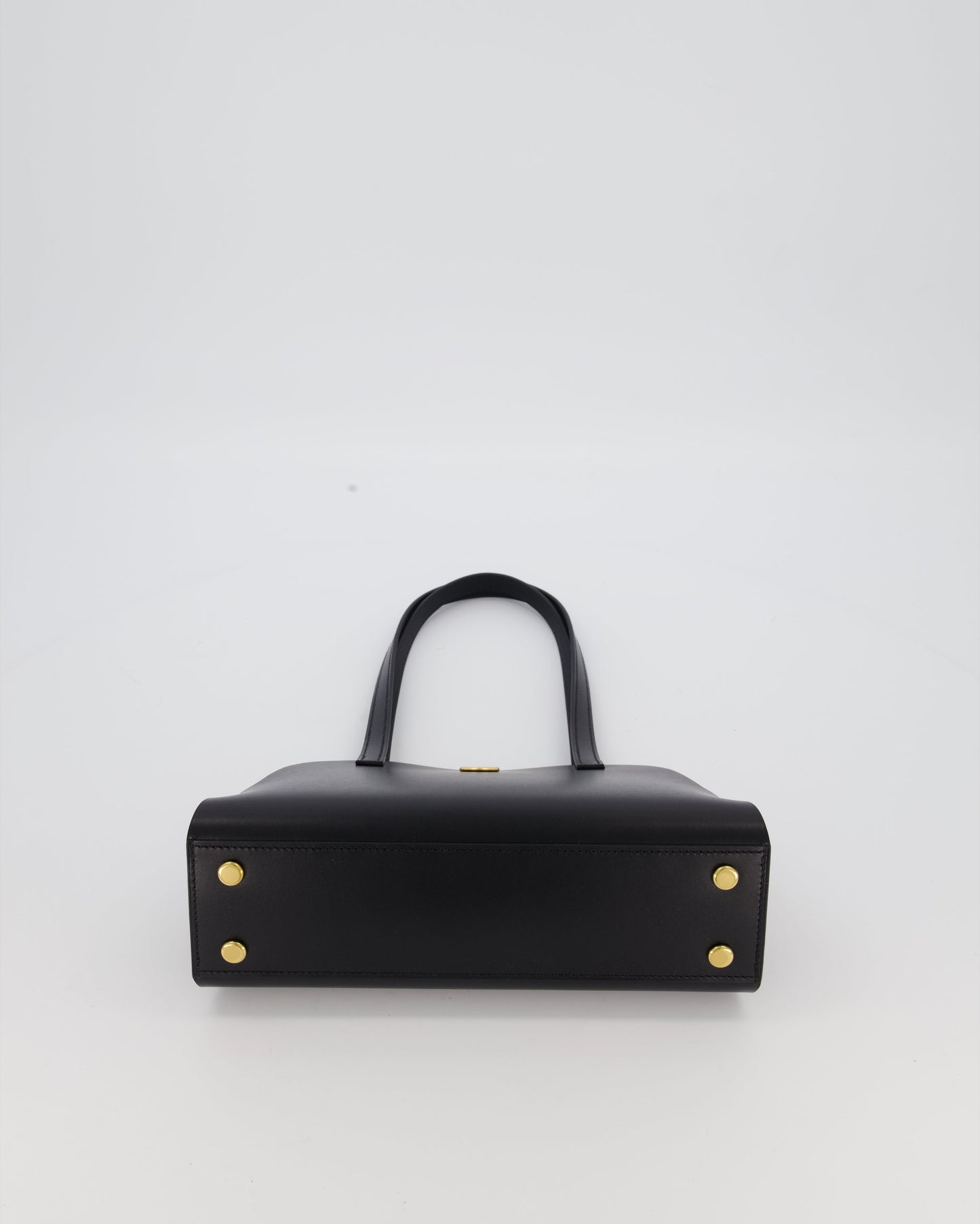 Hermes Tablier Sellier Bag in Noir Hunter Cowhide, Noir Swift Leather and Noir Militaire Canvas with Gold Hardware