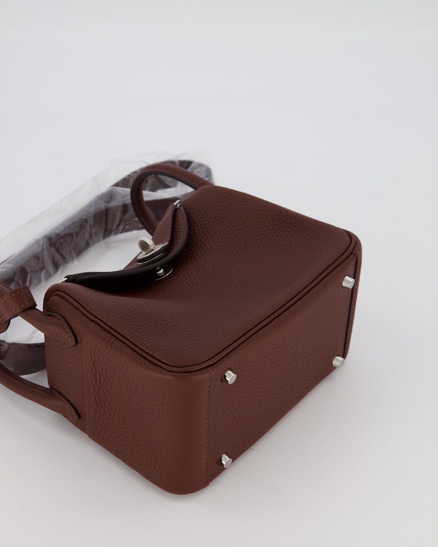 Hermes Mini Lindy Bag in Terre Togo Leather with Palladium Hardware