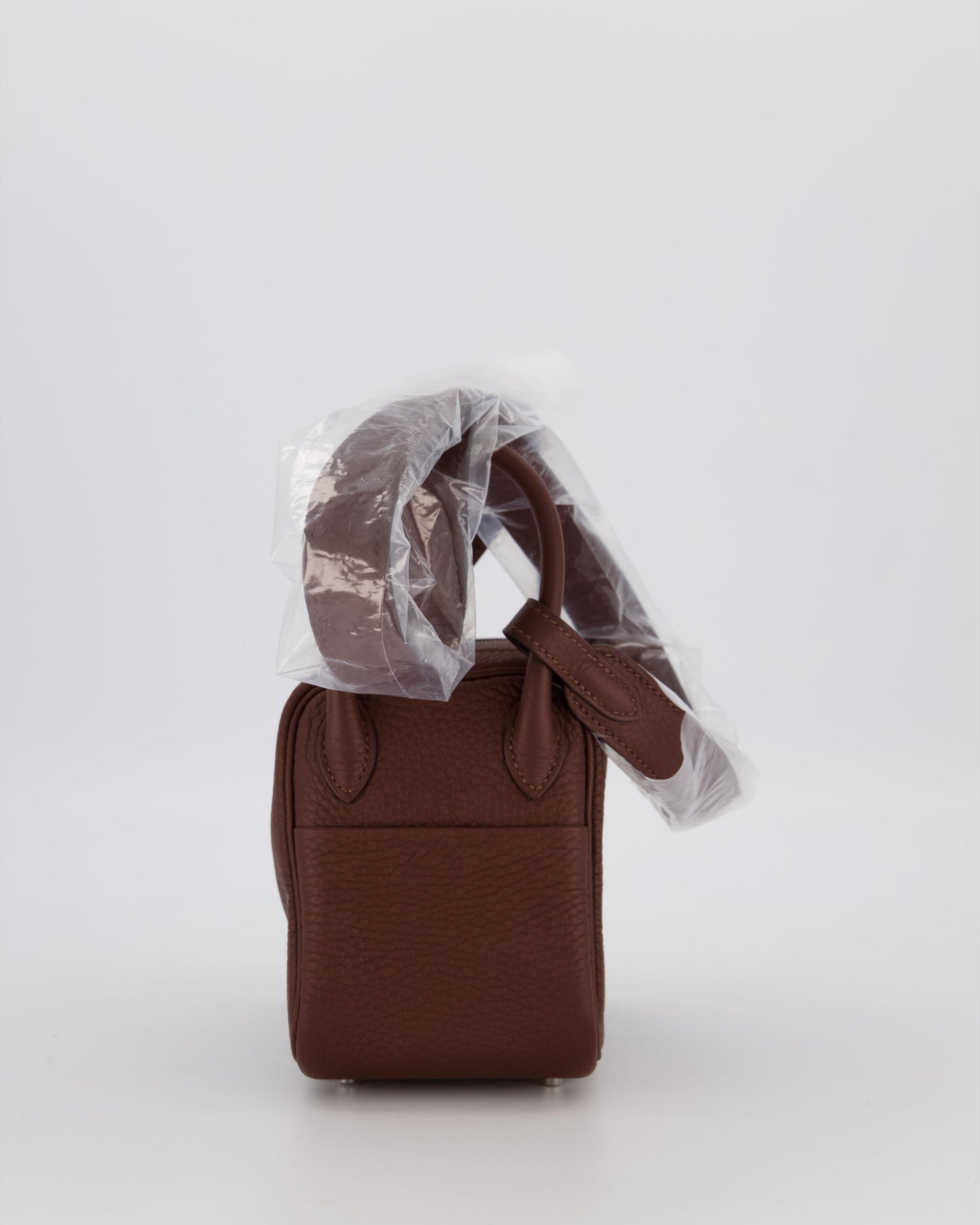 Hermes Mini Lindy Bag in Terre Togo Leather with Palladium Hardware